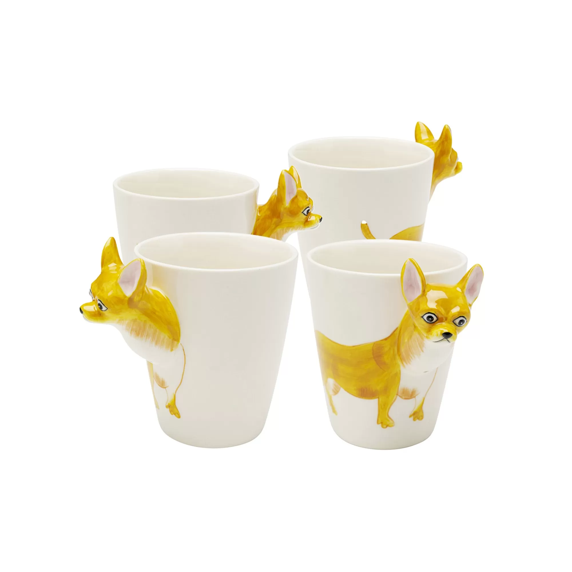 KARE Design Mugs Chihuahua Set De 4 ^ Vaisselle