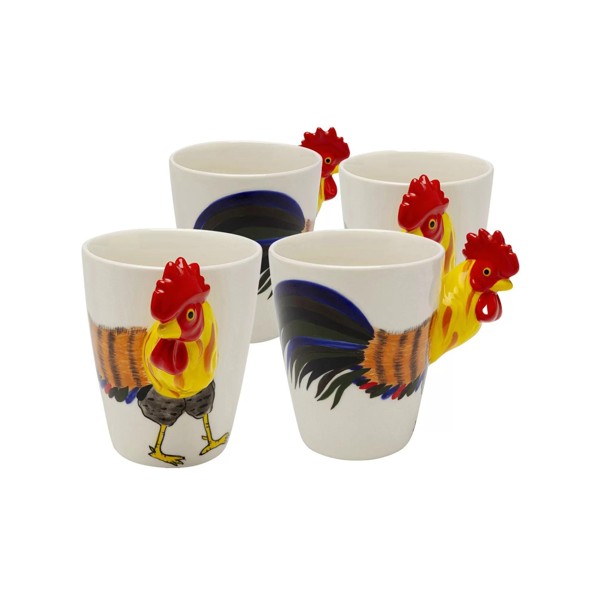 KARE Design Mugs Coq Set De 4 ^ Vaisselle