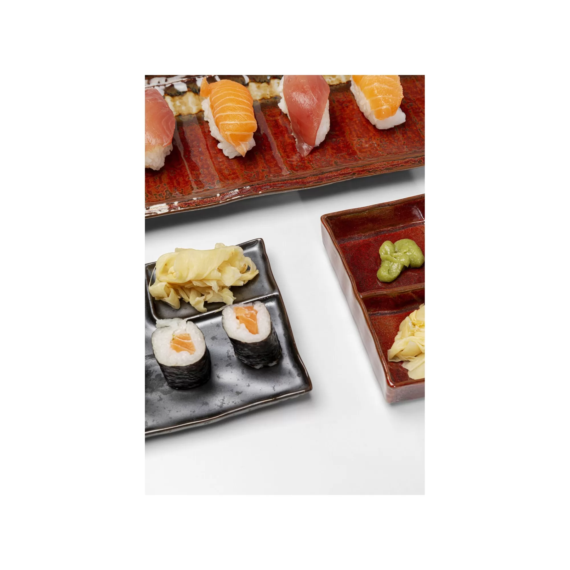 KARE Design Plats Ari Rouges Et Gris Set De 3 ^ Vaisselle