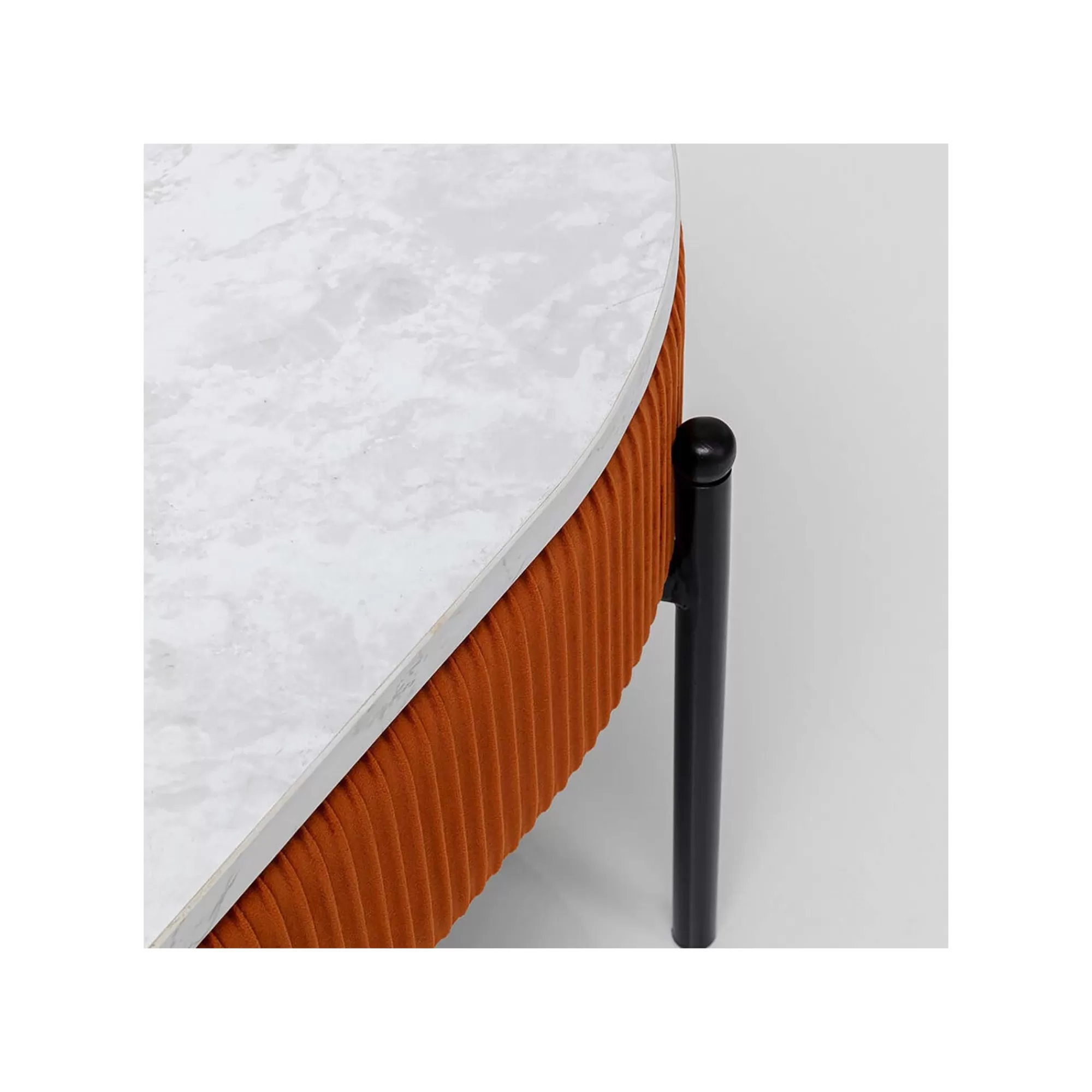 KARE Design Table Basse Coffre Ballabile Orange Effet Marbre Blanc ^ Table Basse