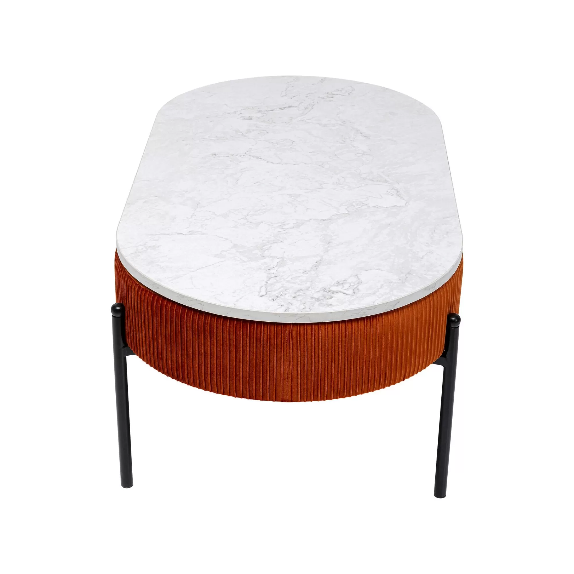 KARE Design Table Basse Coffre Ballabile Orange Effet Marbre Blanc ^ Table Basse