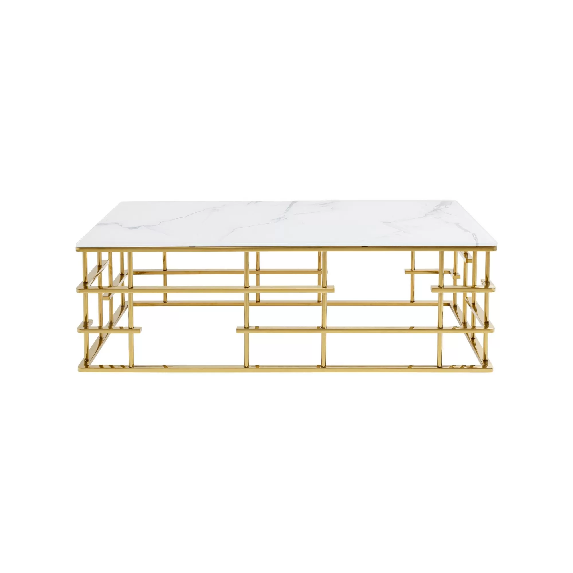KARE Design Table Basse Rome 130x70cm Blanc Et Or ^ Table Basse