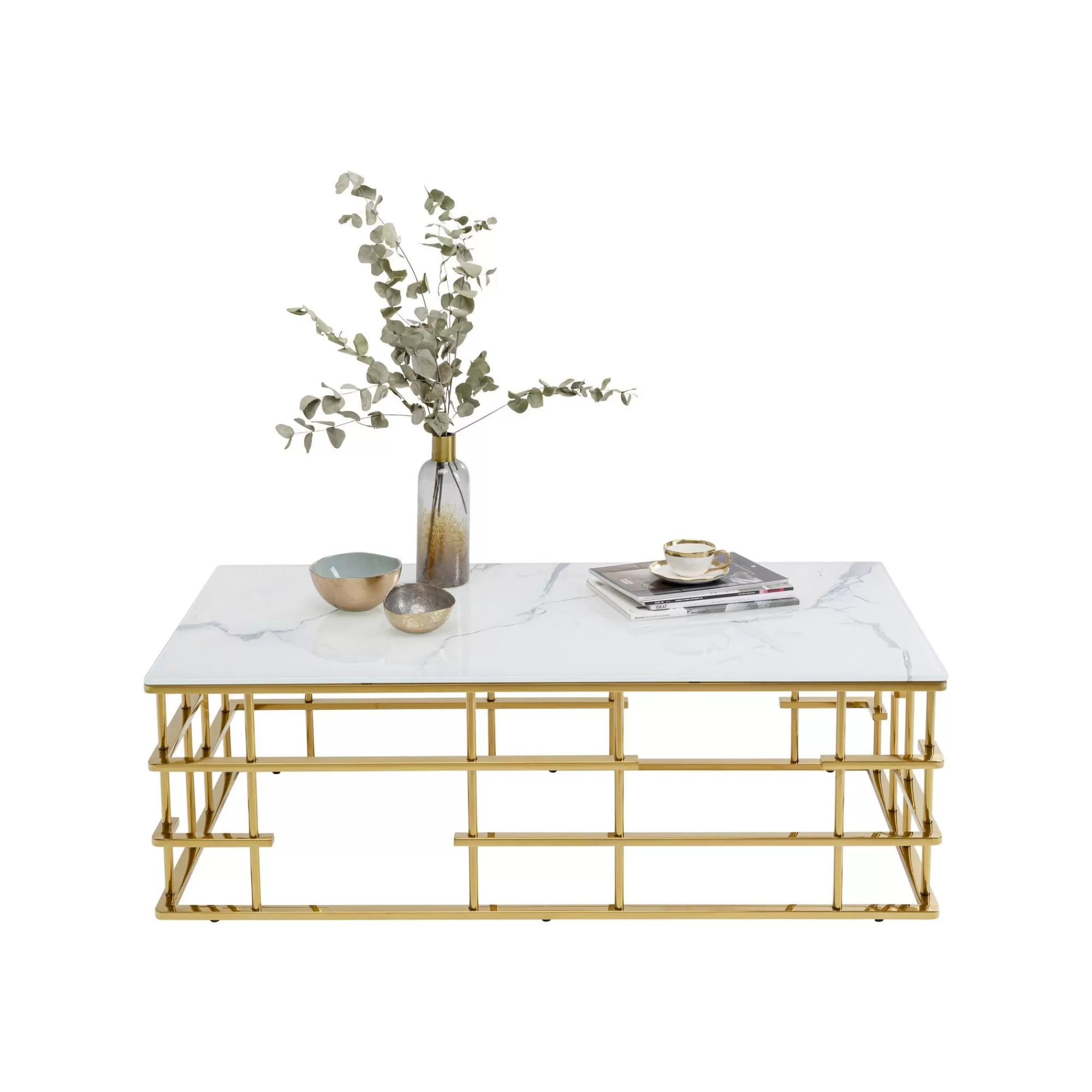KARE Design Table Basse Rome 130x70cm Blanc Et Or ^ Table Basse