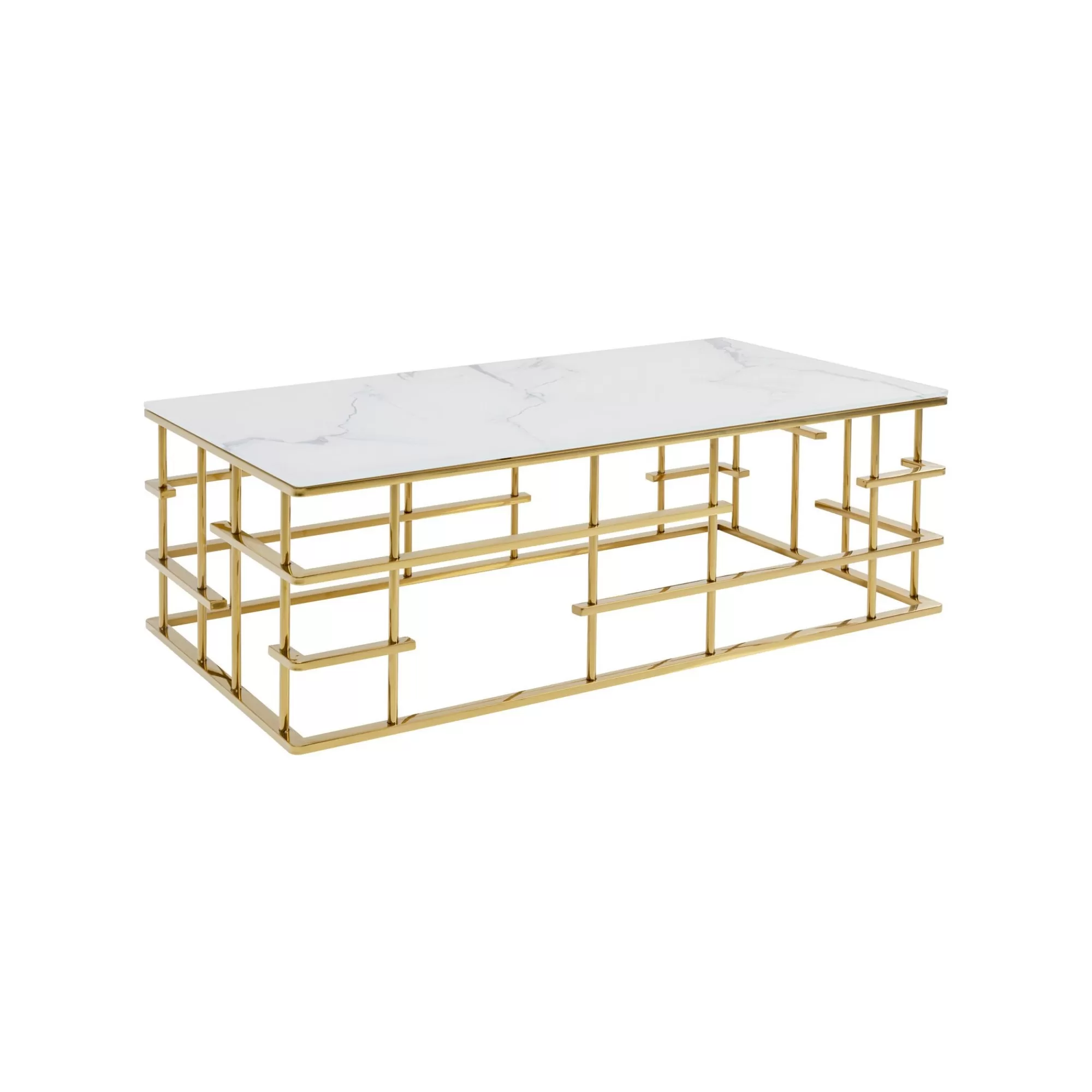 KARE Design Table Basse Rome 130x70cm Blanc Et Or ^ Table Basse