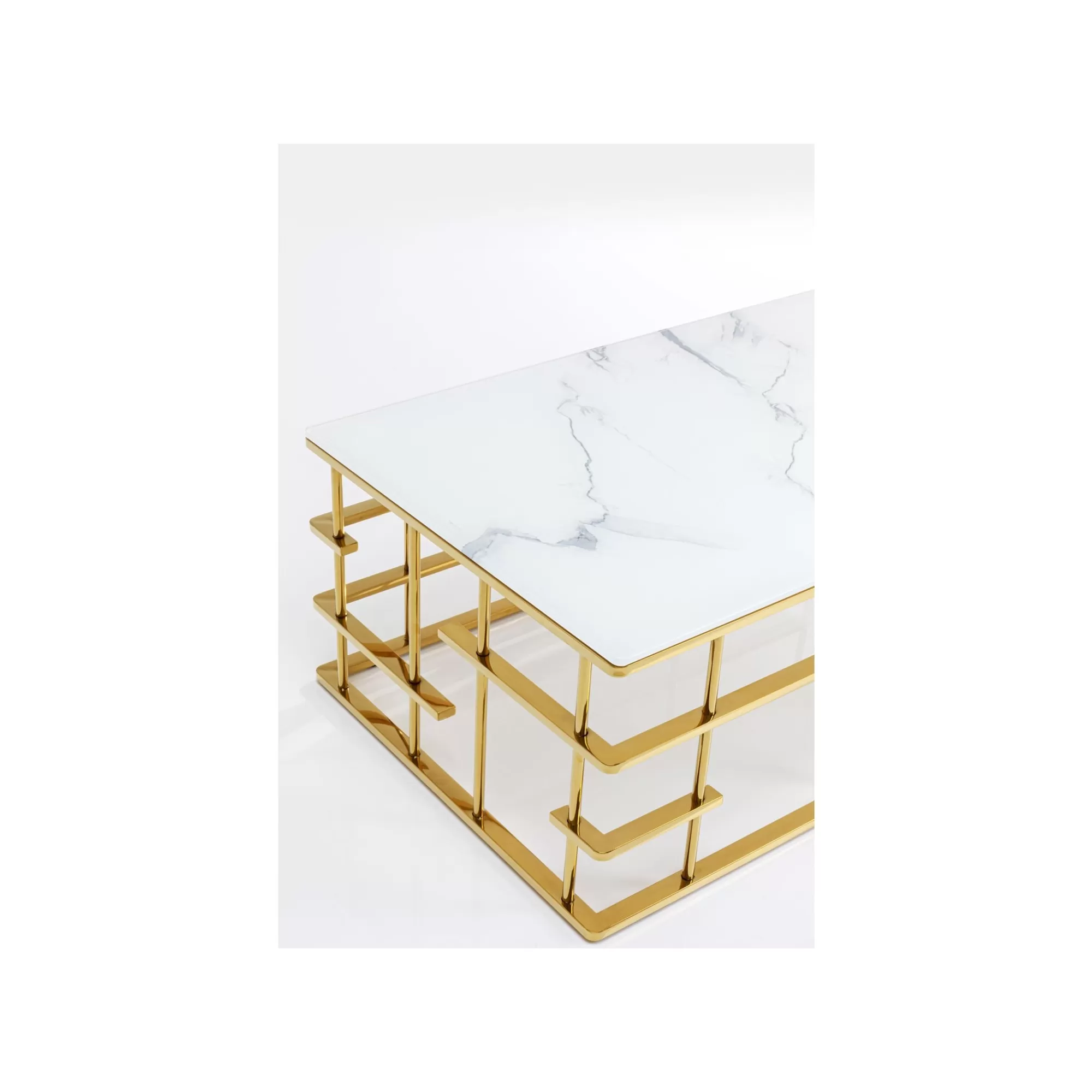 KARE Design Table Basse Rome 130x70cm Blanc Et Or ^ Table Basse