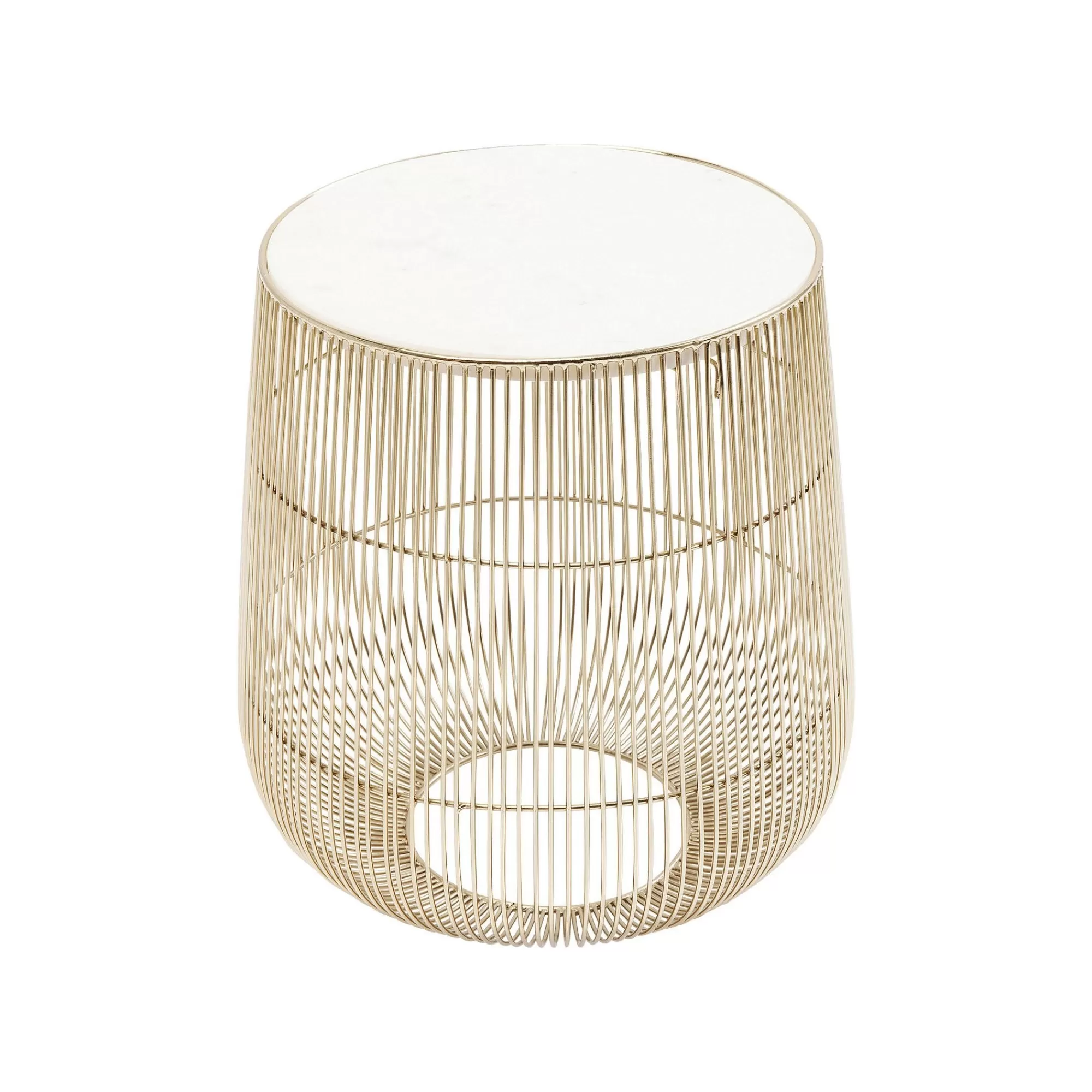 KARE Design Table D'appoint Beam Dorée Marbre Blanc 32cm ^ Table D'Appoint & De Chevet