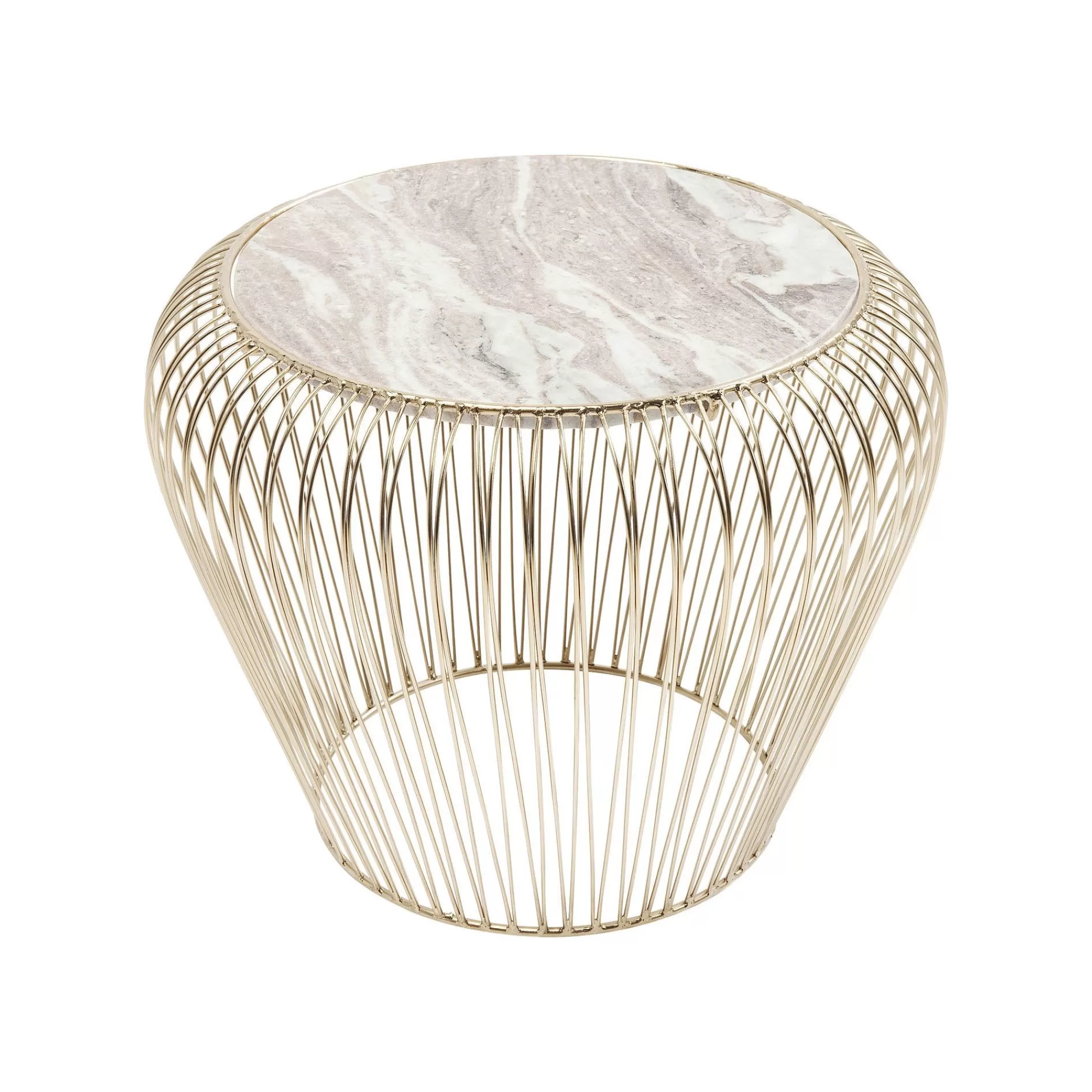 KARE Design Table D'appoint Beam Dorée Marbre Gris 43cm ^ Table D'Appoint & De Chevet