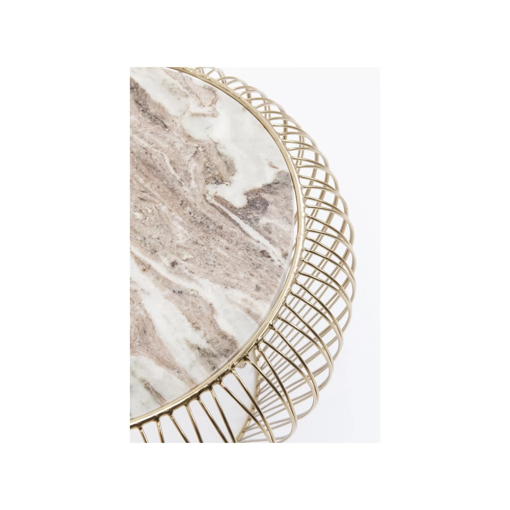 KARE Design Table D'appoint Beam Dorée Marbre Gris 43cm ^ Table D'Appoint & De Chevet