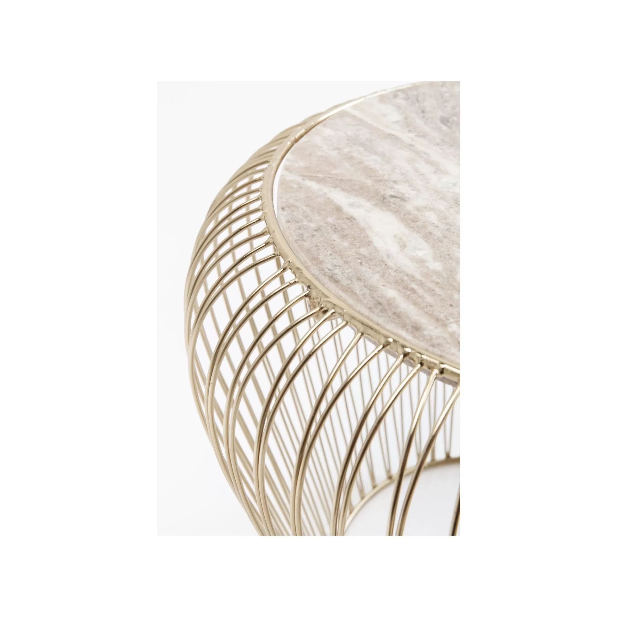 KARE Design Table D'appoint Beam Dorée Marbre Gris 43cm ^ Table D'Appoint & De Chevet