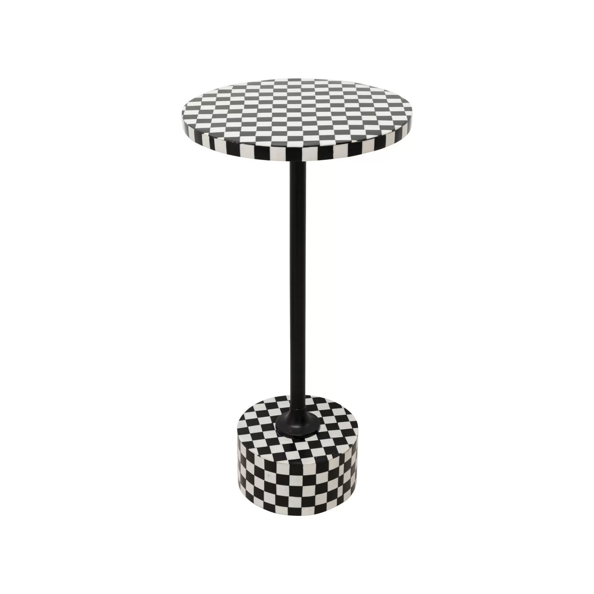 KARE Design Table D'appoint Domero Chess 25cm Noire Et Blanche ^ Table D'Appoint & De Chevet