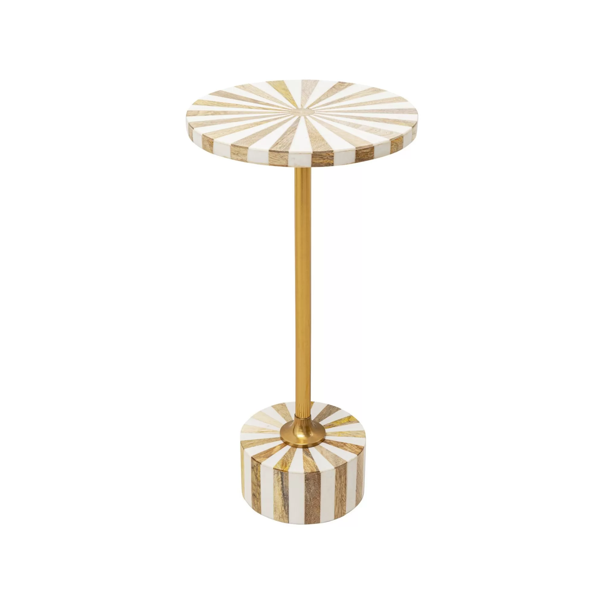 KARE Design Table D'appoint Domero Cirque 25cm Blanche Et Dorée ^ Table D'Appoint & De Chevet