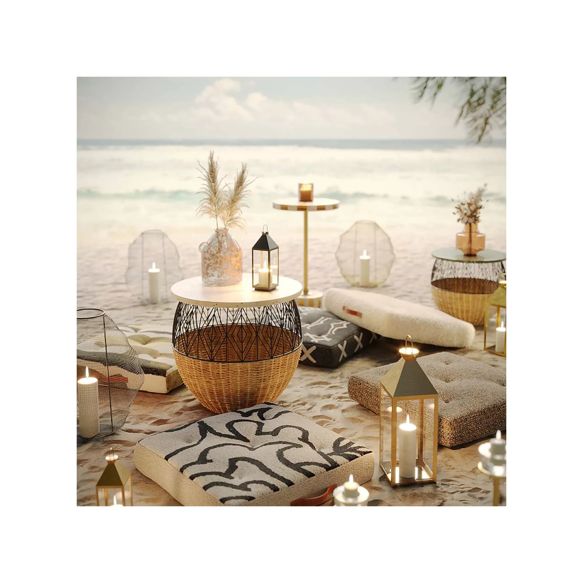 KARE Design Table D'appoint Domero Cirque 25cm Blanche Et Dorée ^ Table D'Appoint & De Chevet