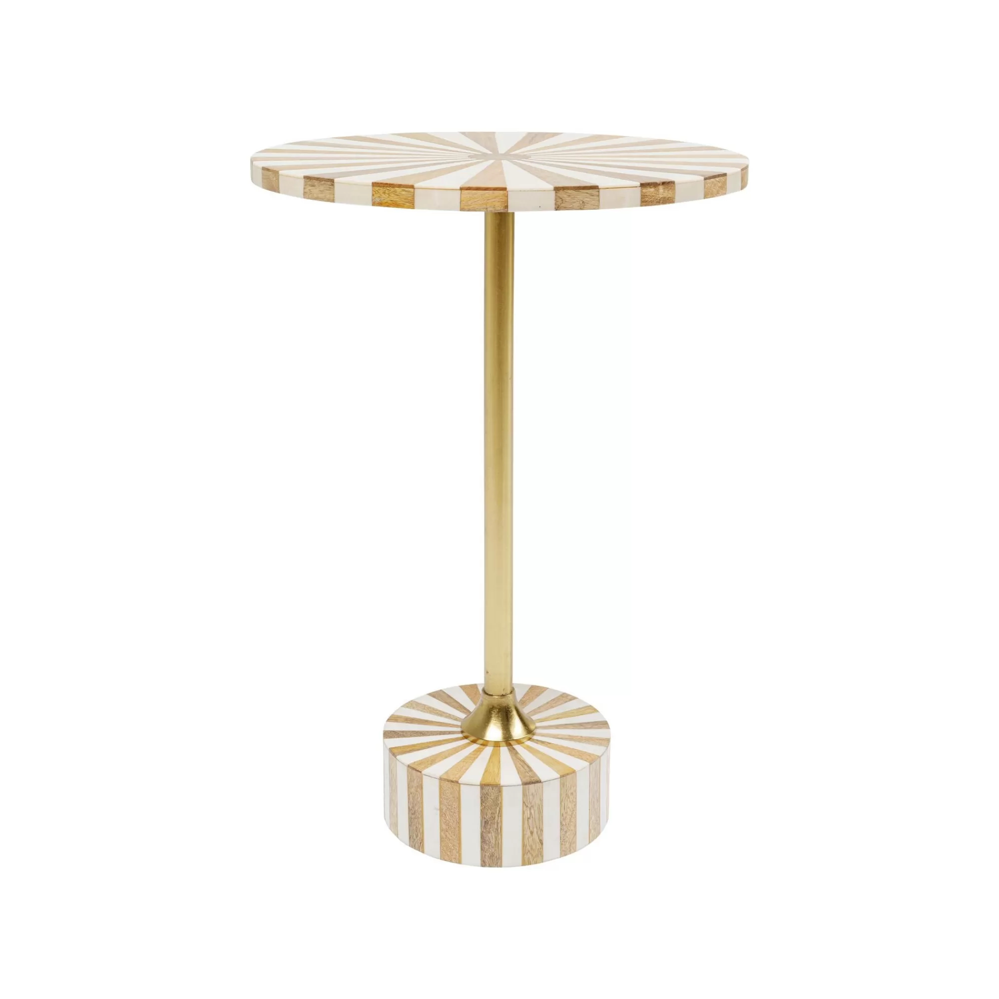 KARE Design Table D'appoint Domero Cirque 40cm Blanche Et Dorée ^ Table D'Appoint & De Chevet