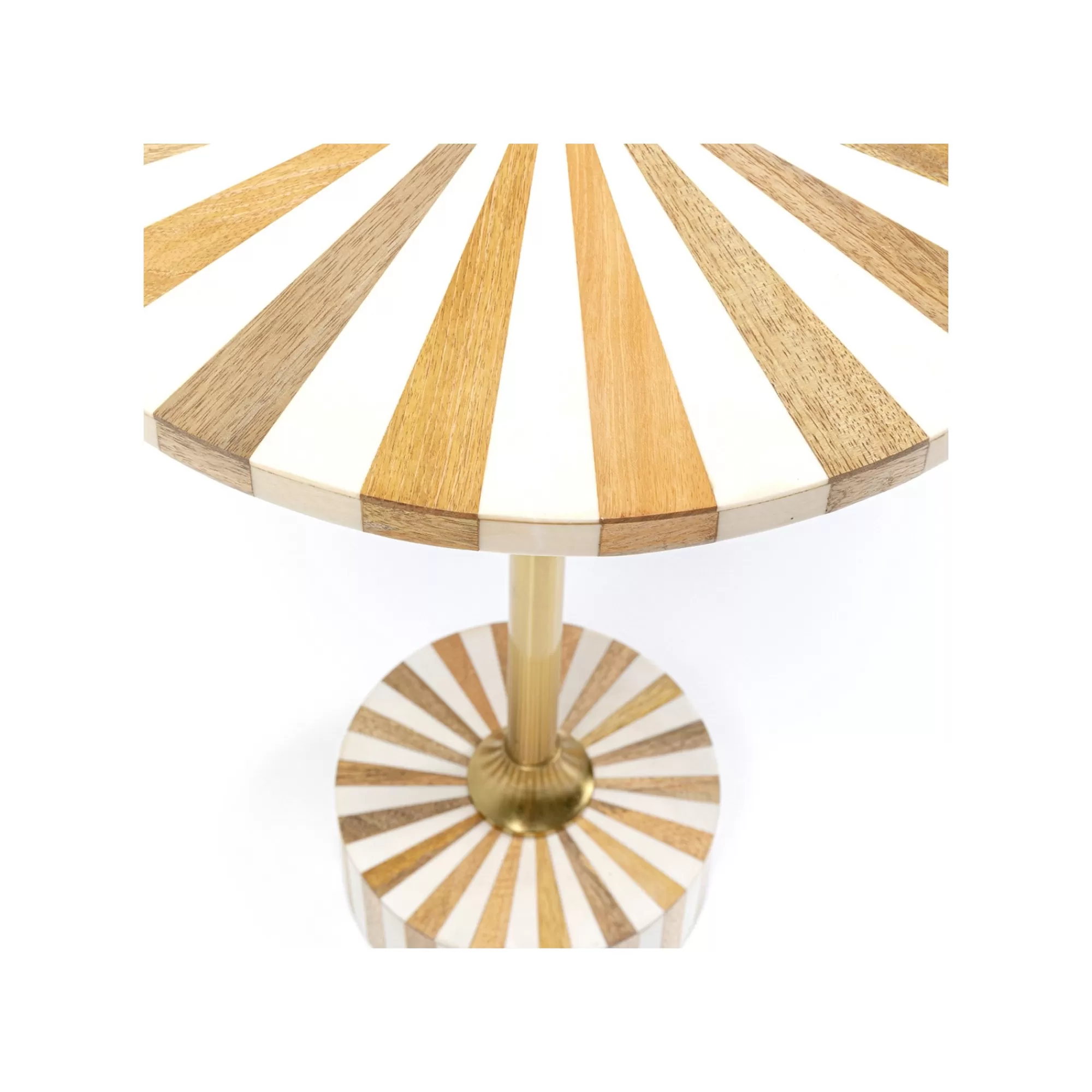 KARE Design Table D'appoint Domero Cirque 40cm Blanche Et Dorée ^ Table D'Appoint & De Chevet