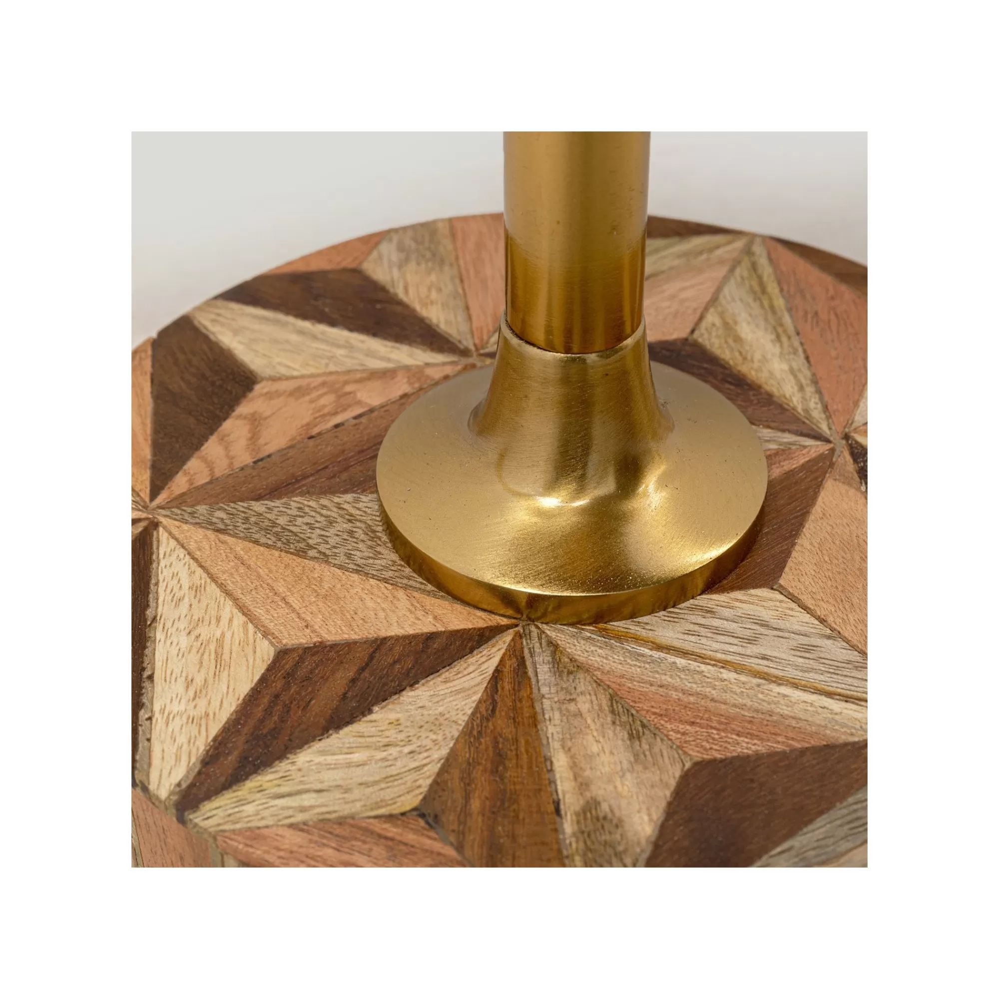KARE Design Table D'appoint Domero Geo 25cm Marron Et Dorée ^ Table D'Appoint & De Chevet