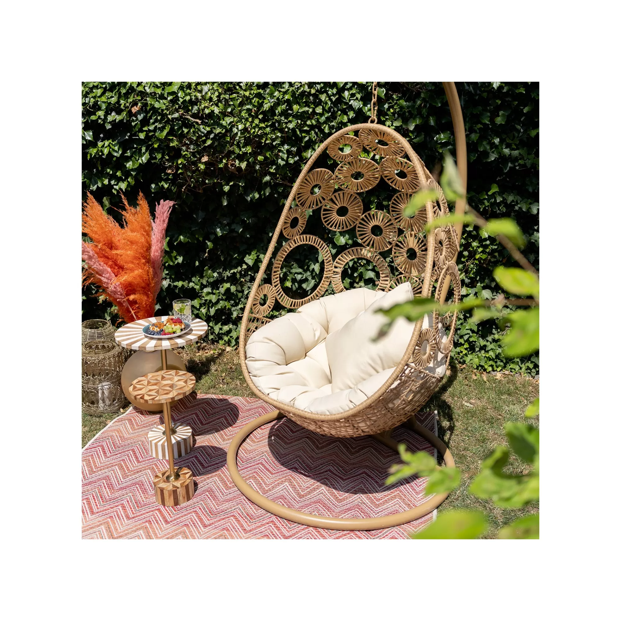KARE Design Table D'appoint Domero Geo 25cm Marron Et Dorée ^ Table D'Appoint & De Chevet