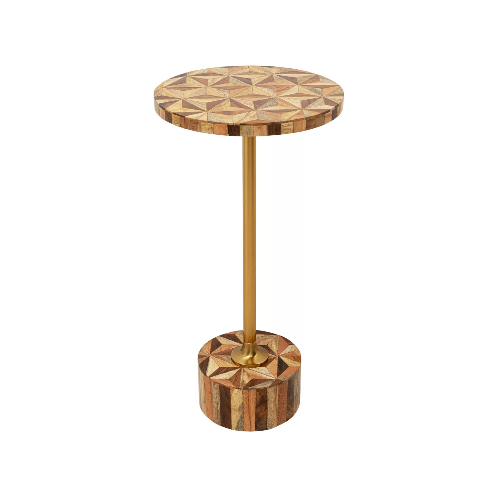 KARE Design Table D'appoint Domero Geo 40cm Marron Et Dorée ^ Table D'Appoint & De Chevet