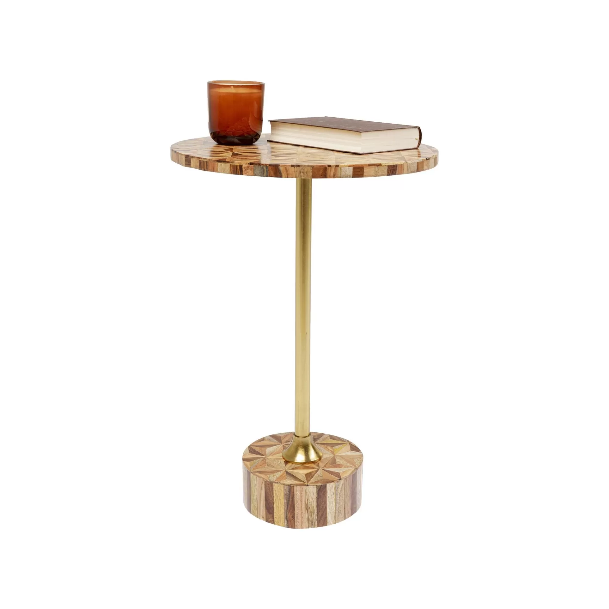 KARE Design Table D'appoint Domero Geo 40cm Marron Et Dorée ^ Table D'Appoint & De Chevet