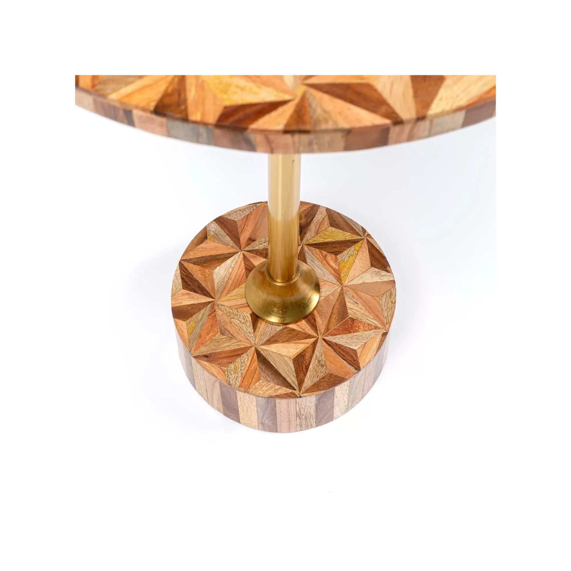 KARE Design Table D'appoint Domero Geo 40cm Marron Et Dorée ^ Table D'Appoint & De Chevet
