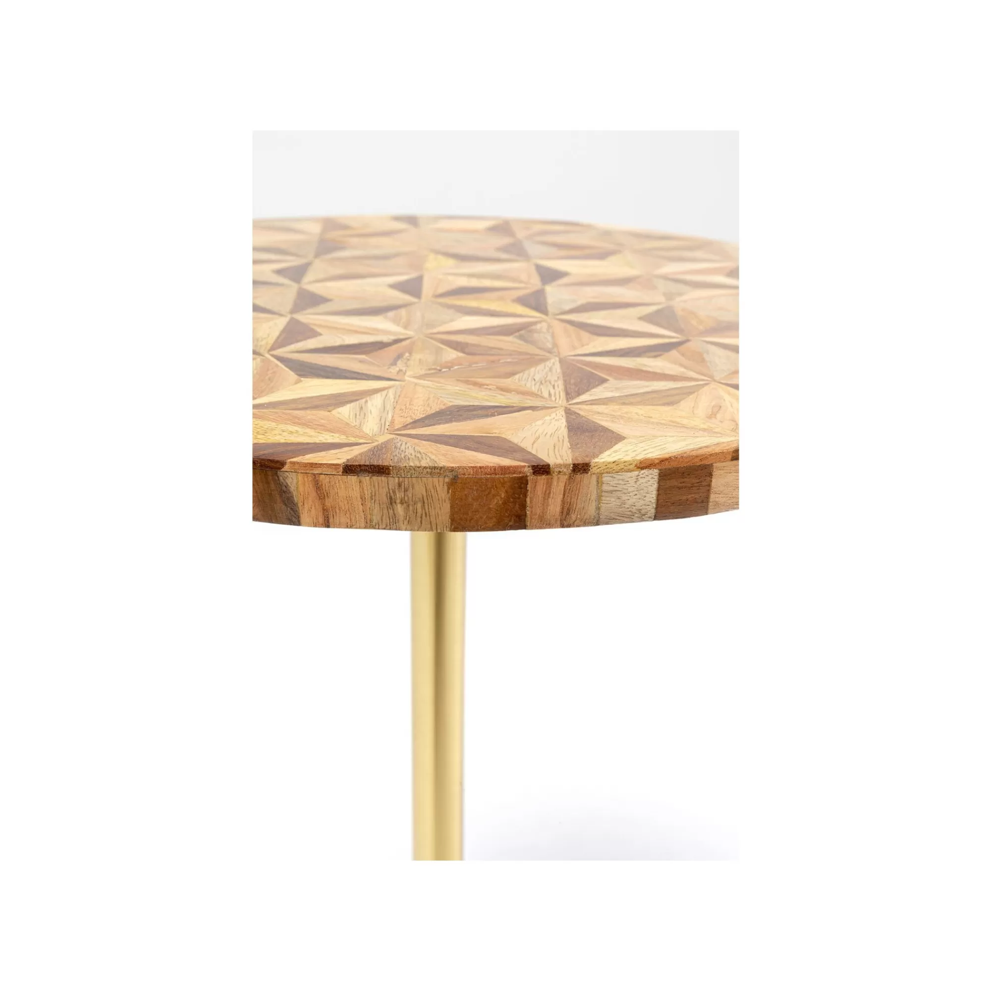 KARE Design Table D'appoint Domero Geo 40cm Marron Et Dorée ^ Table D'Appoint & De Chevet