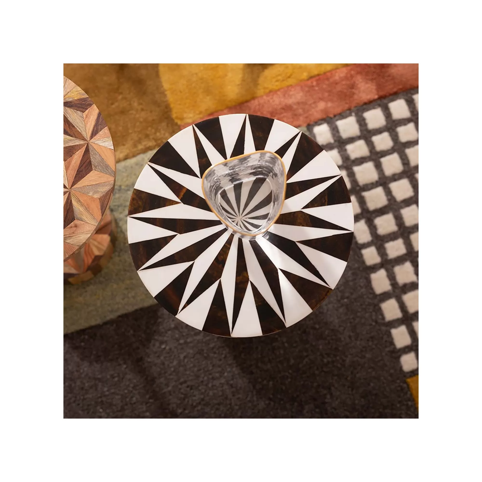 KARE Design Table D'appoint Domero Star 25cm Marron Et Blanche ^ Table D'Appoint & De Chevet