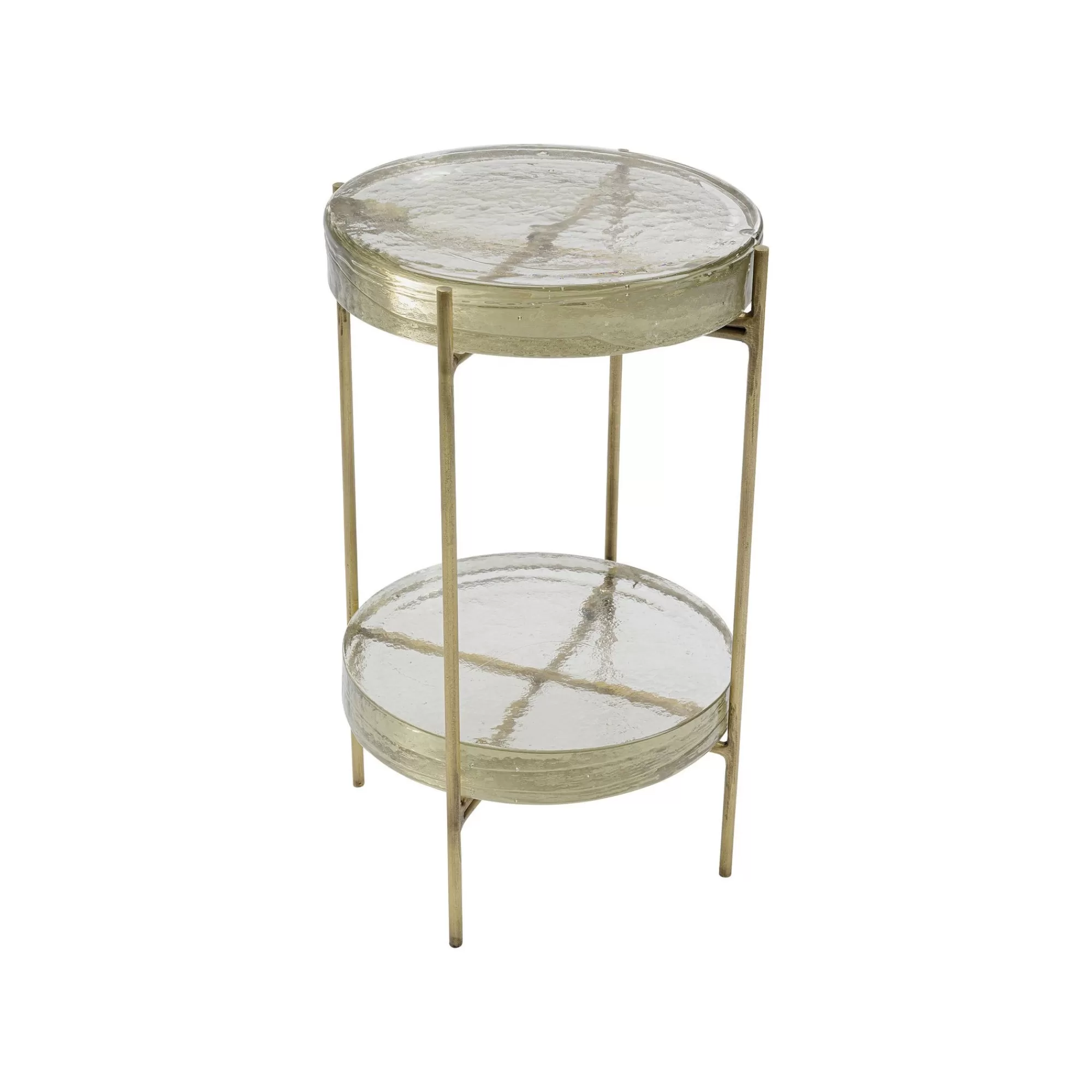 KARE Design Table D'appoint Ice Double 30cm Pieds Dorés ^ Table D'Appoint & De Chevet