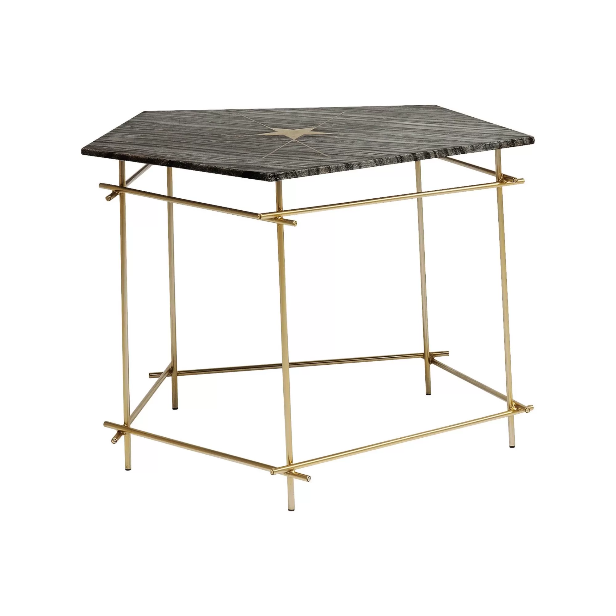 KARE Design Table D'appoint Mystic Pentagon Grise 52cm ^ Table D'Appoint & De Chevet
