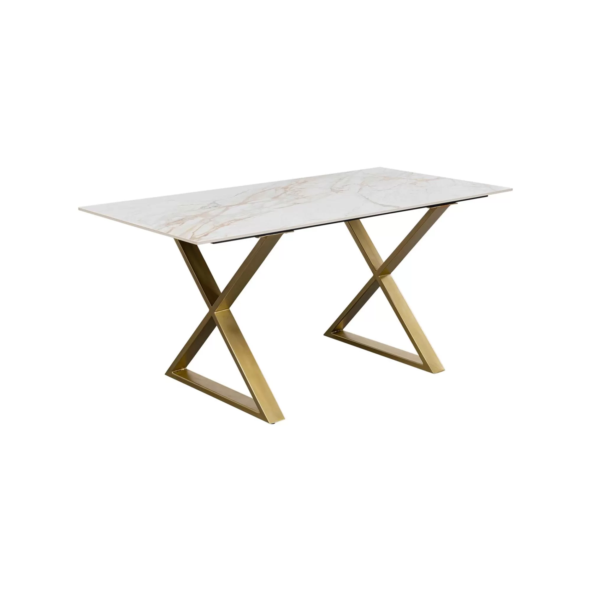 KARE Design Table Eternity Cross Blanche Et Dorée 160x80cm ^ Table