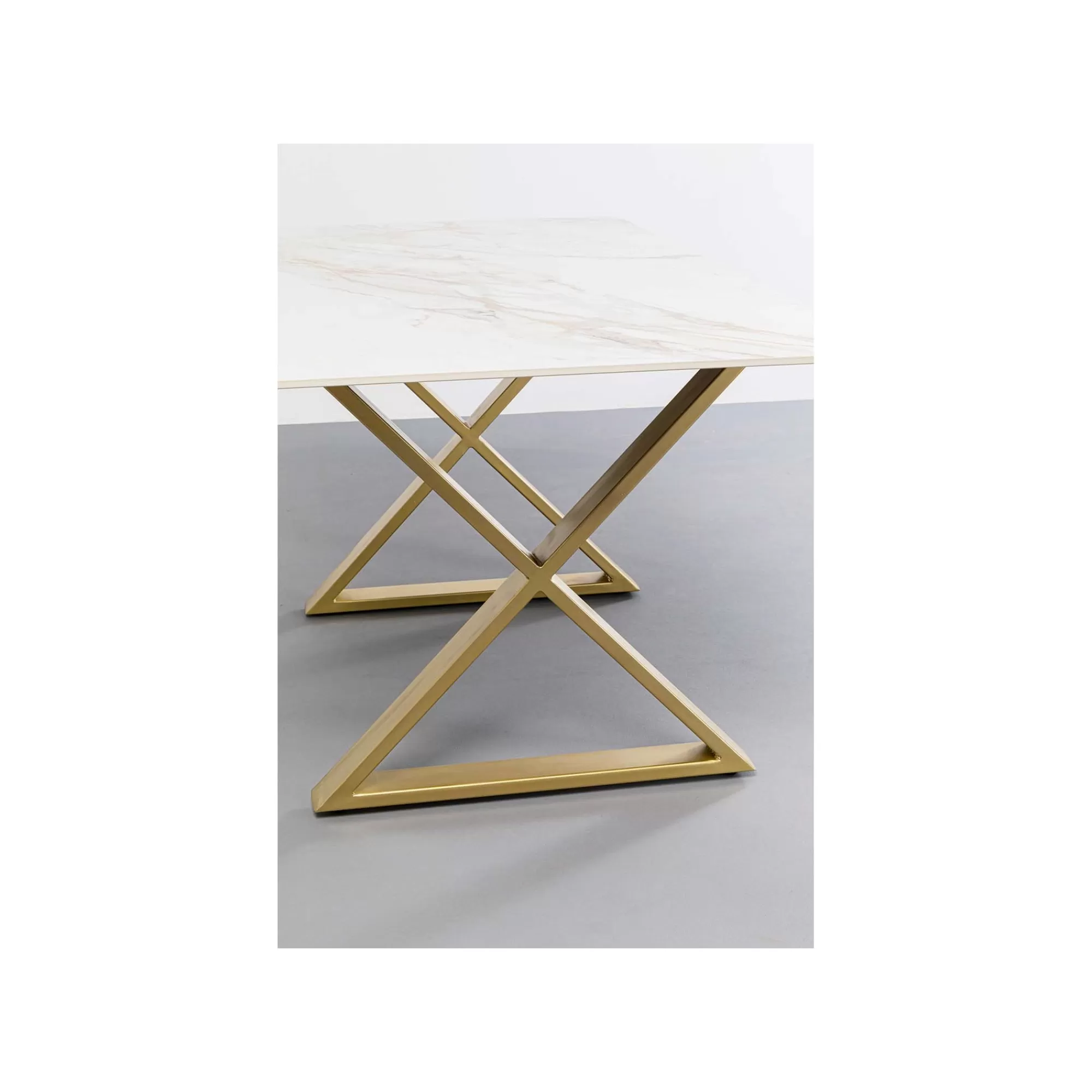 KARE Design Table Eternity Cross Blanche Et Dorée 160x80cm ^ Table