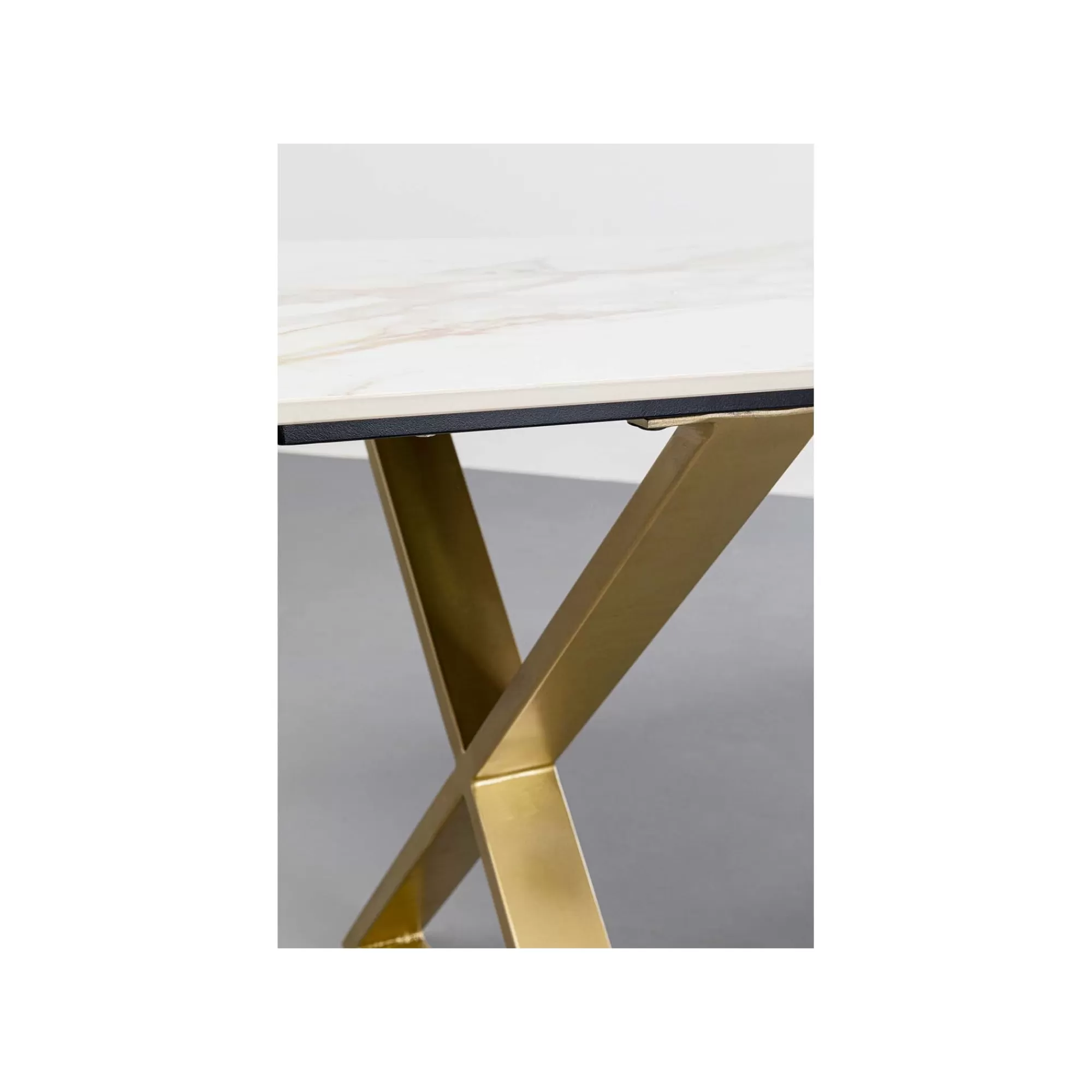 KARE Design Table Eternity Cross Blanche Et Dorée 160x80cm ^ Table