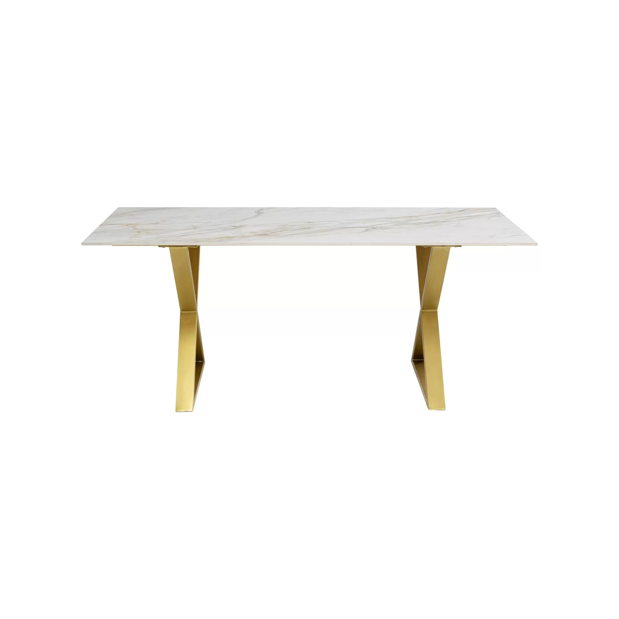 KARE Design Table Eternity Cross Blanche Et Dorée 180x90cm ^ Table
