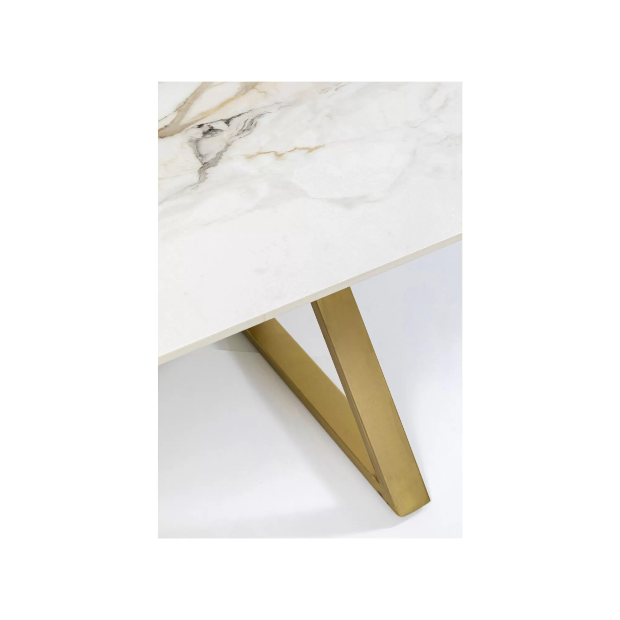 KARE Design Table Eternity Cross Blanche Et Dorée 180x90cm ^ Table