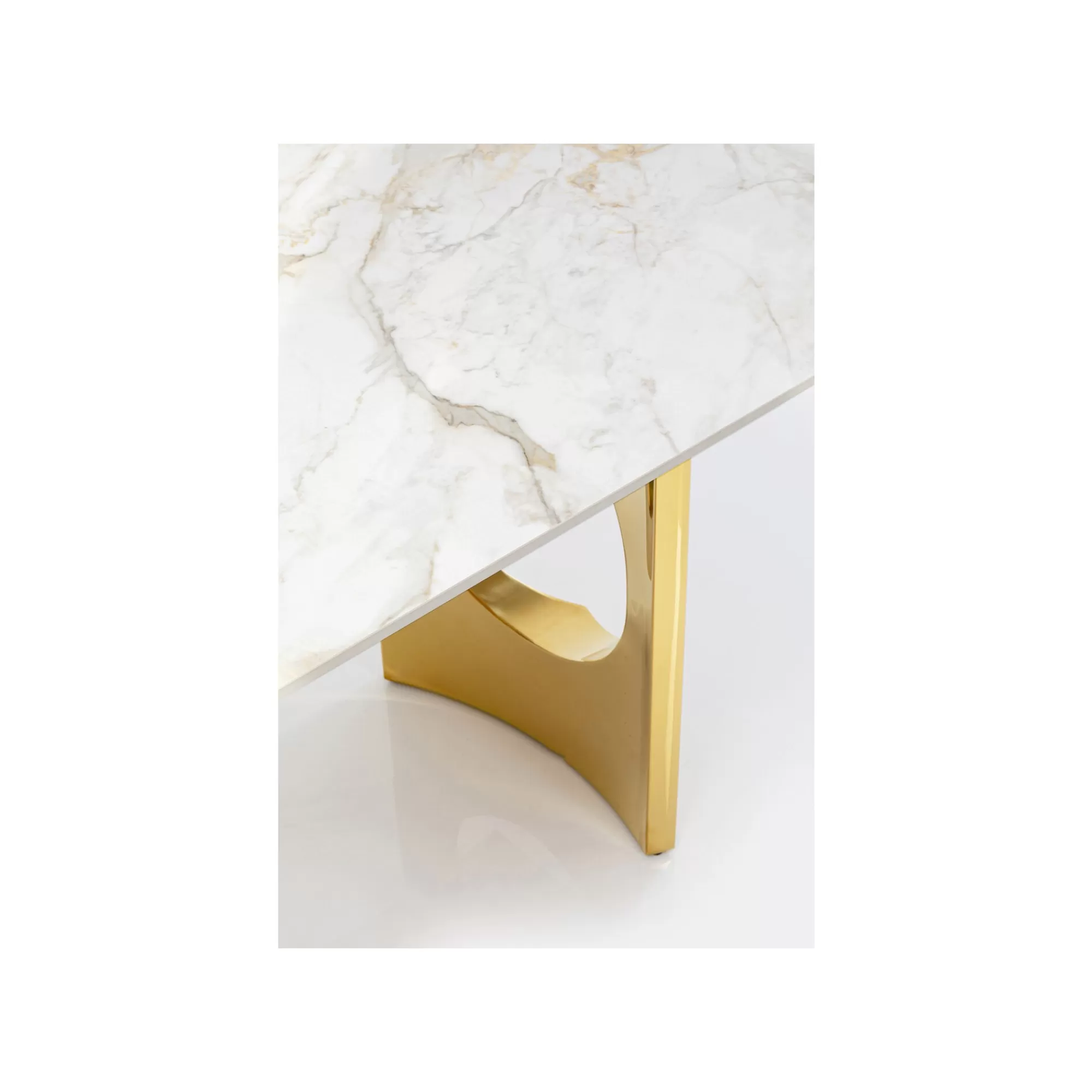 KARE Design Table Eternity Oho Blanche Et Dorée 180x90cm ^ Table