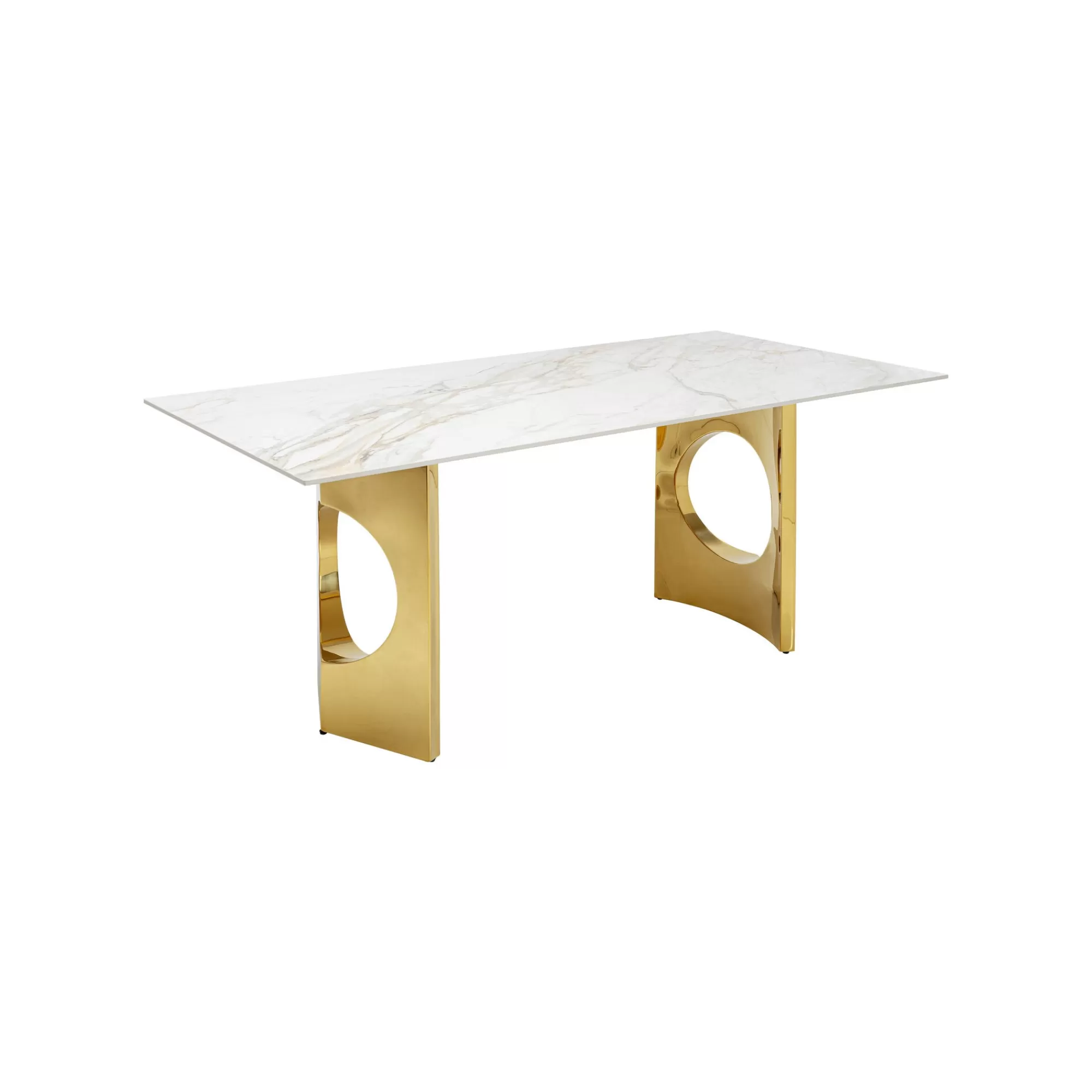 KARE Design Table Eternity Oho Blanche Et Dorée 180x90cm ^ Table