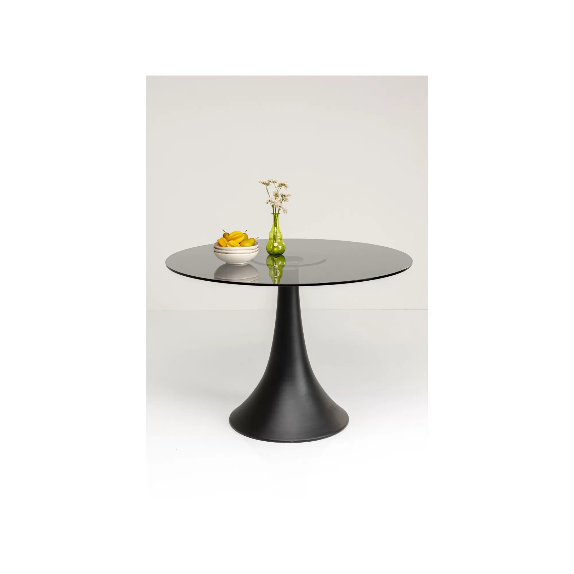 KARE Design Table Grande Possibilita 110cm Noire Et Verre Fumé ^ Table