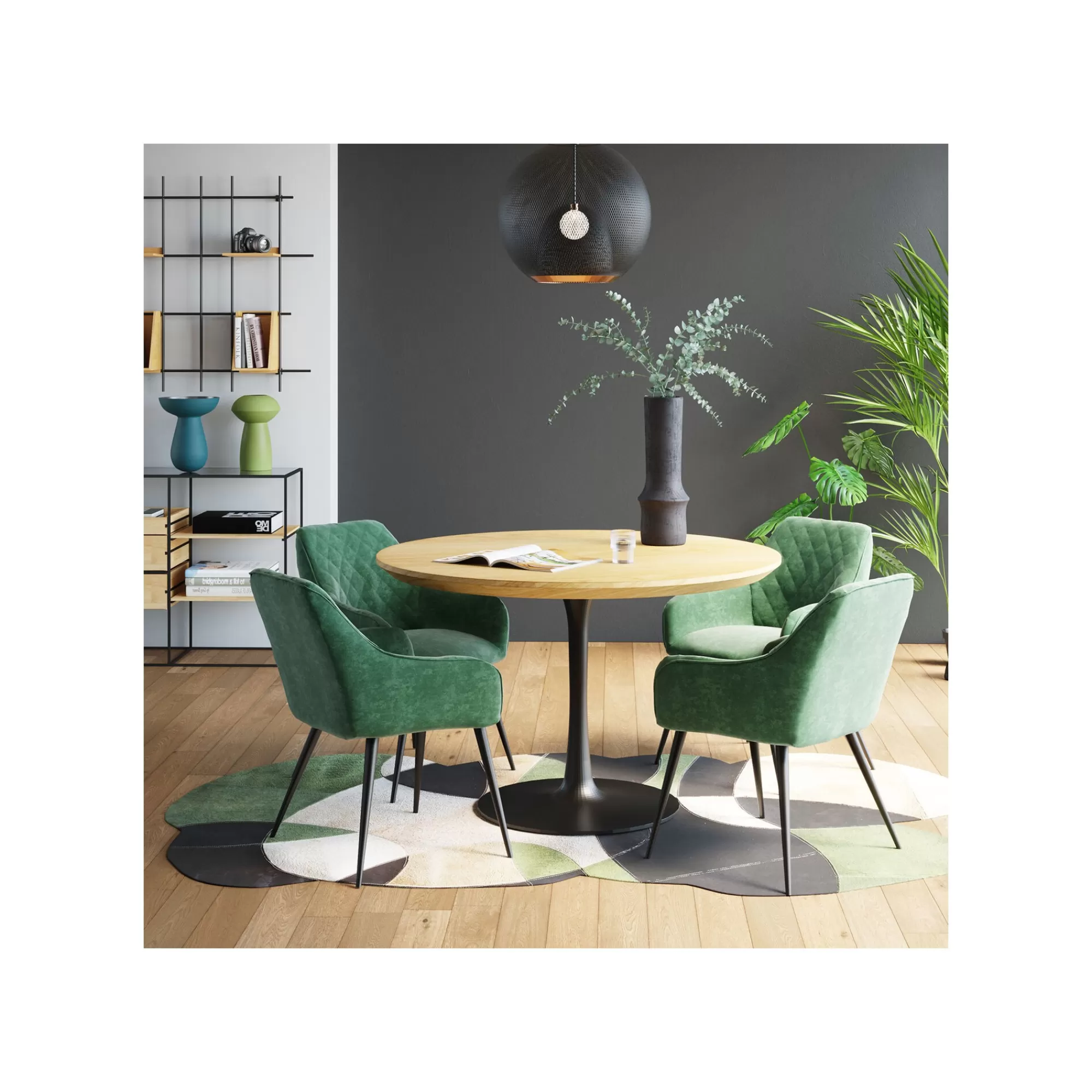 KARE Design Table Invitation 120cm Chêne & Noire ^ Table