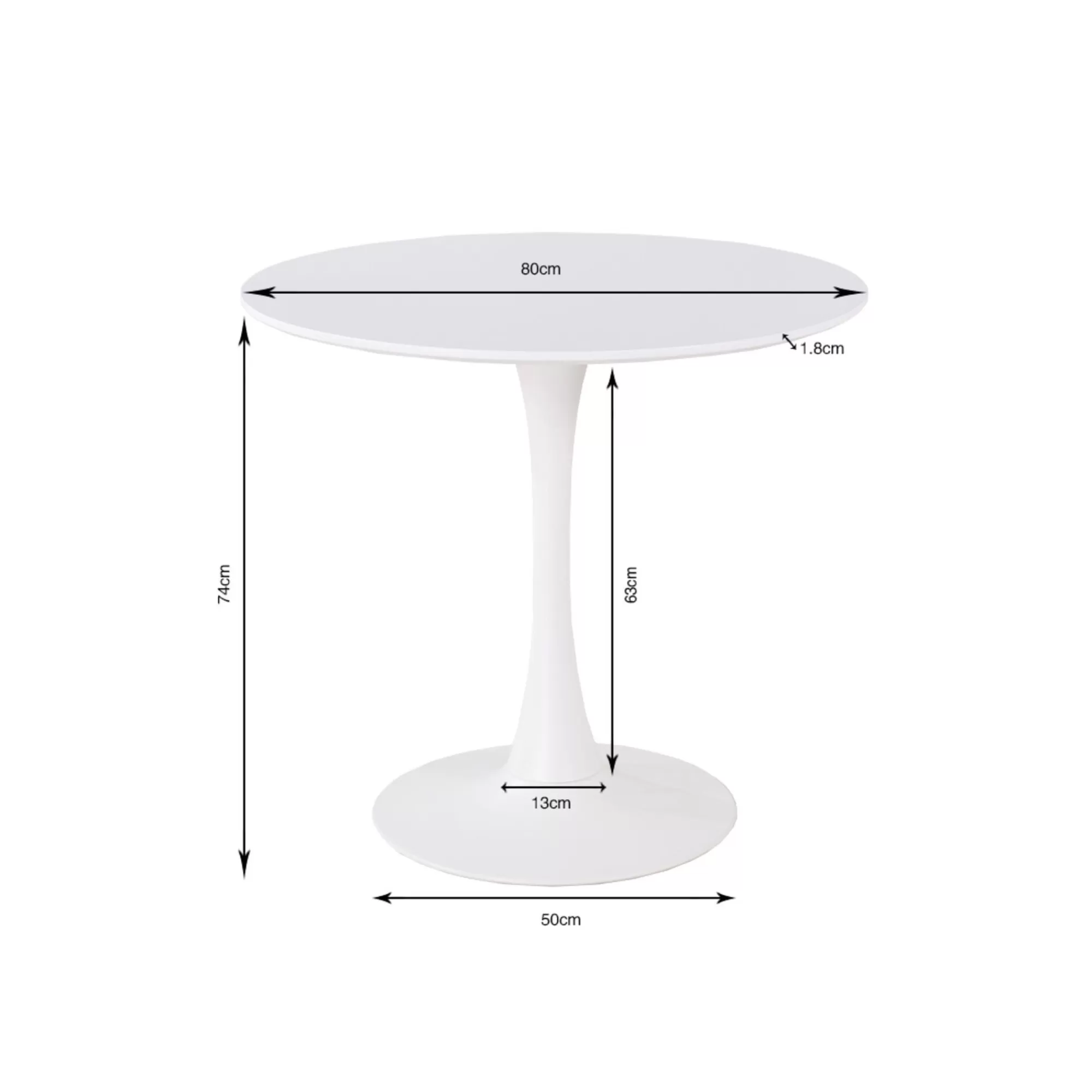 KARE Design Table Schickeria 80cm Effet Marbre Blanc Et Noire ^ Table