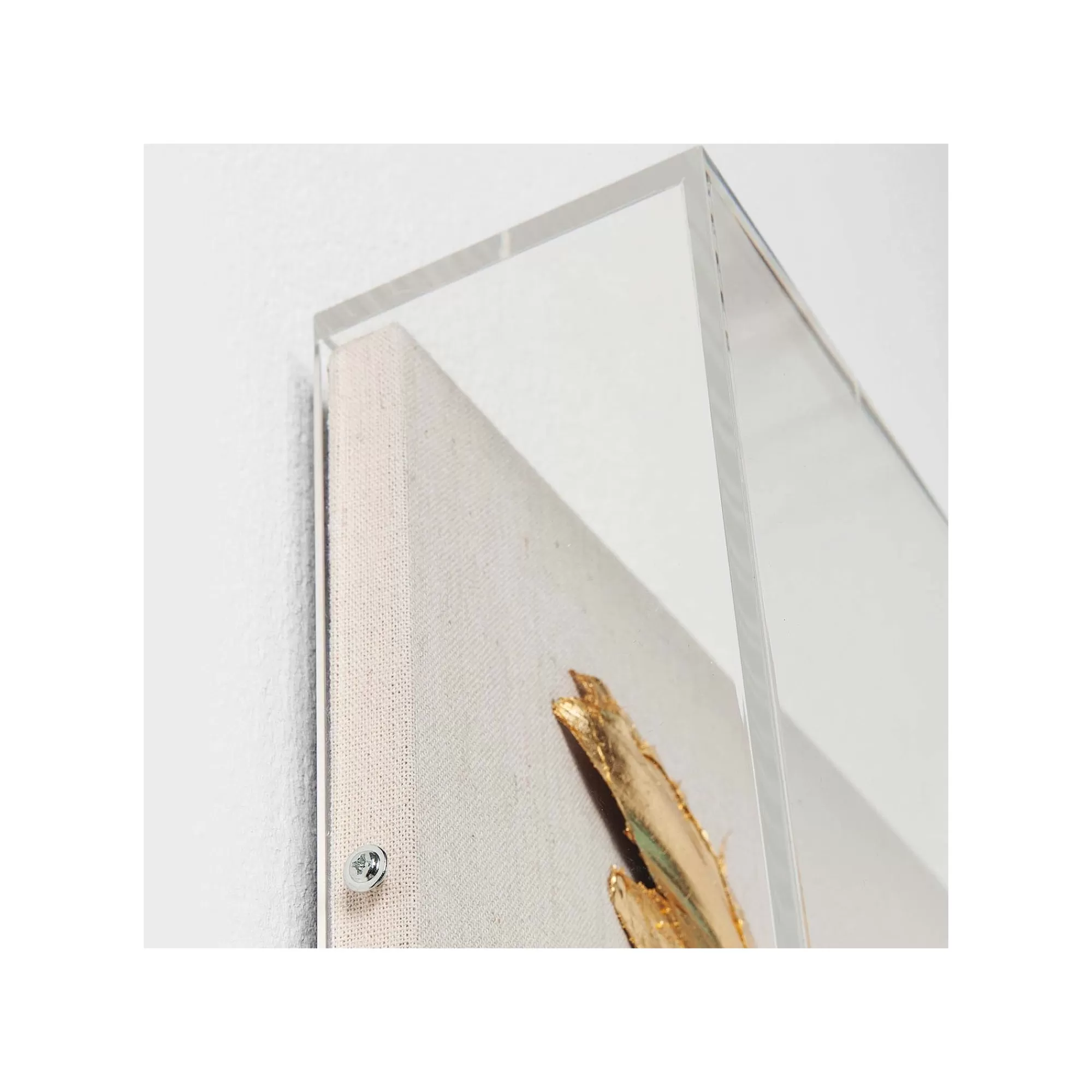 KARE Design Tableau 3D Ailes Blanches Et Dorées 120x120cm ^ Tableau