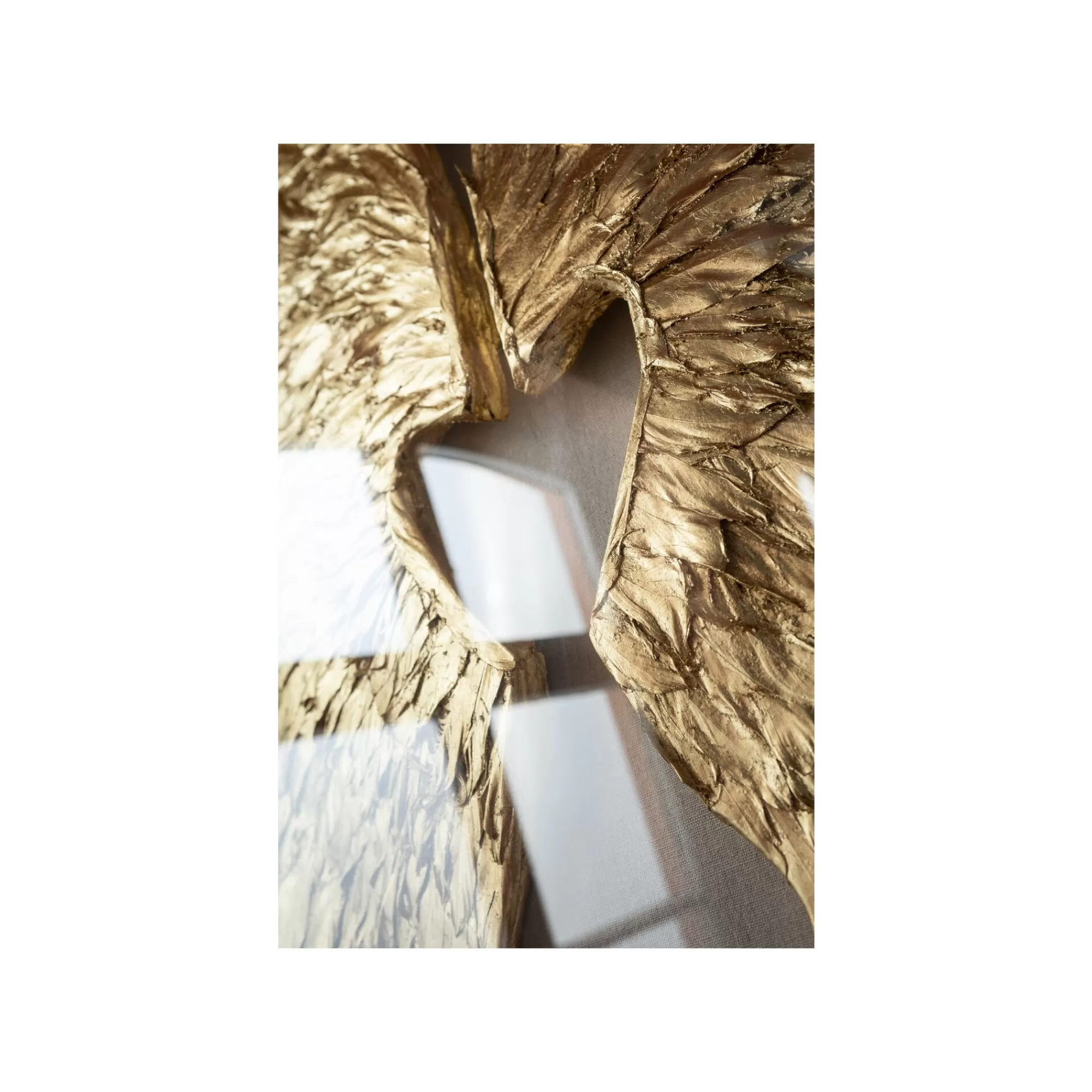KARE Design Tableau 3D Ailes Blanches Et Dorées 120x120cm ^ Tableau