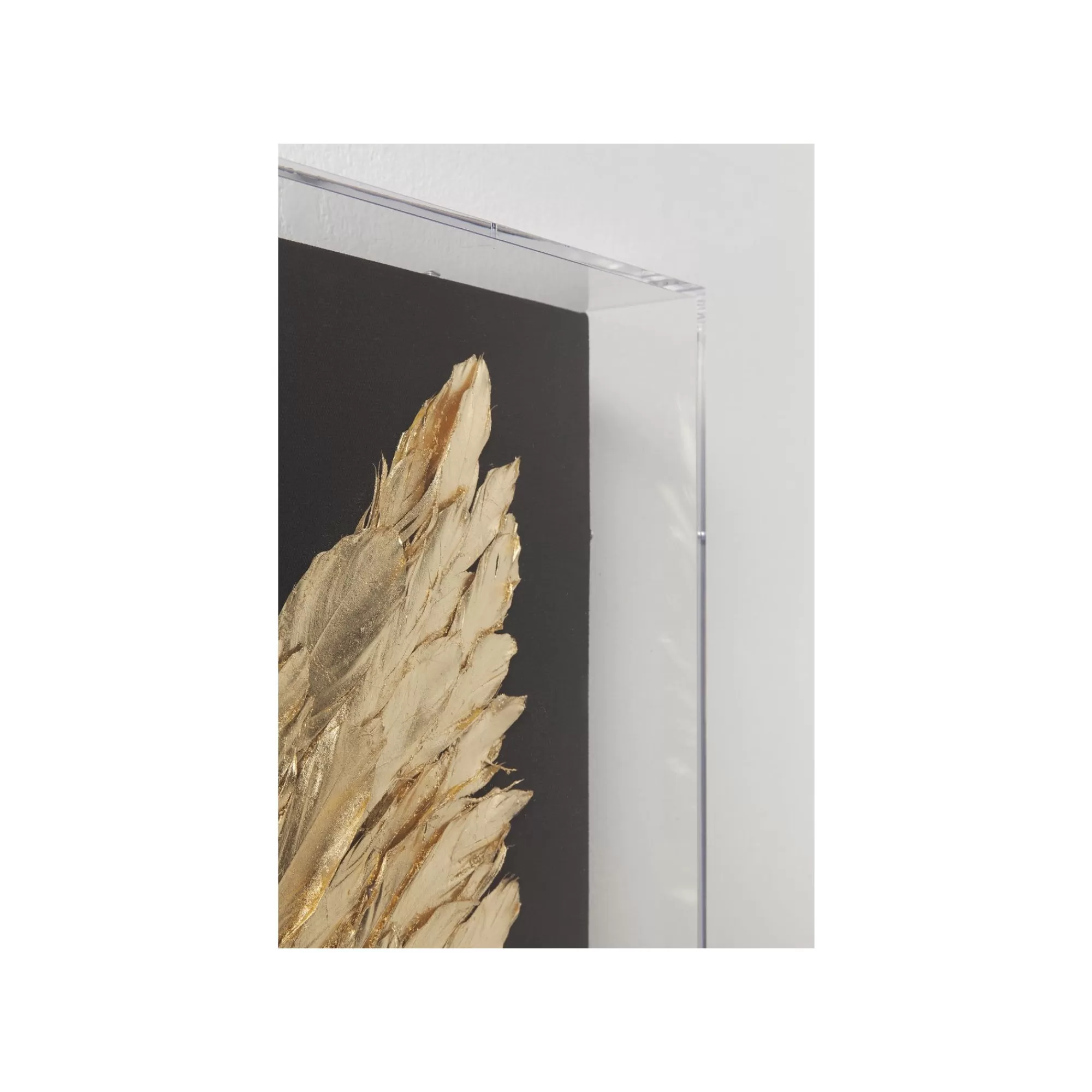 KARE Design Tableau 3D Ailes Noires Et Dorées 120x120cm ^ Tableau
