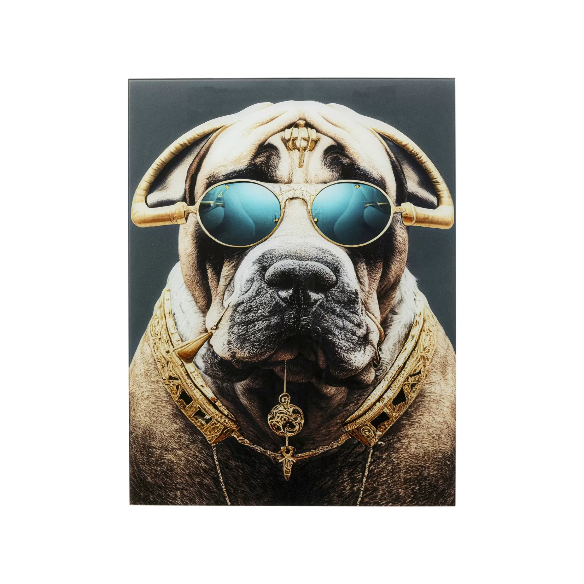 KARE Design Tableau En Verre Chien Lunettes 60x80cm ^ Tableau