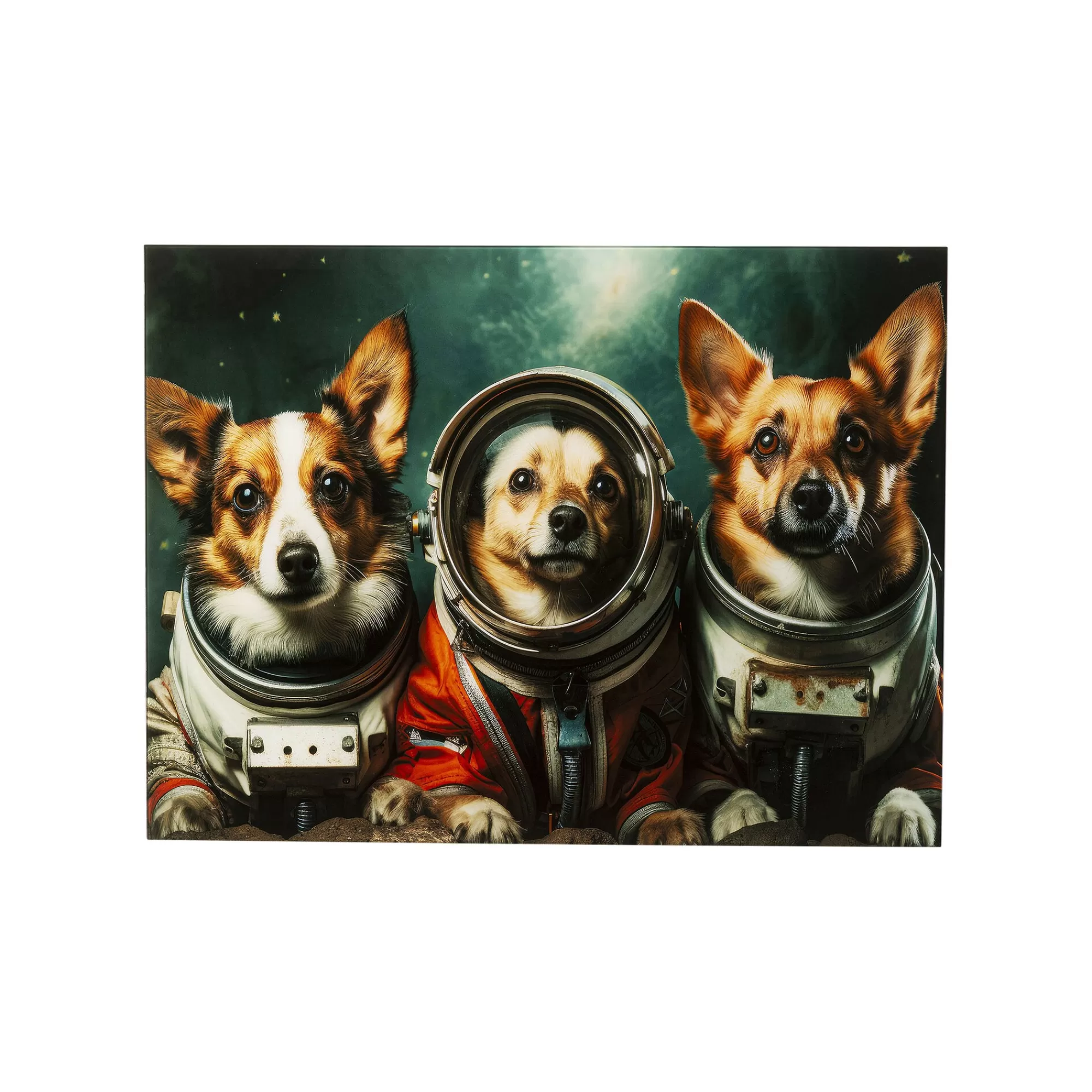 KARE Design Tableau En Verre Chiens Astronautes 80x60cm ^ Tableau