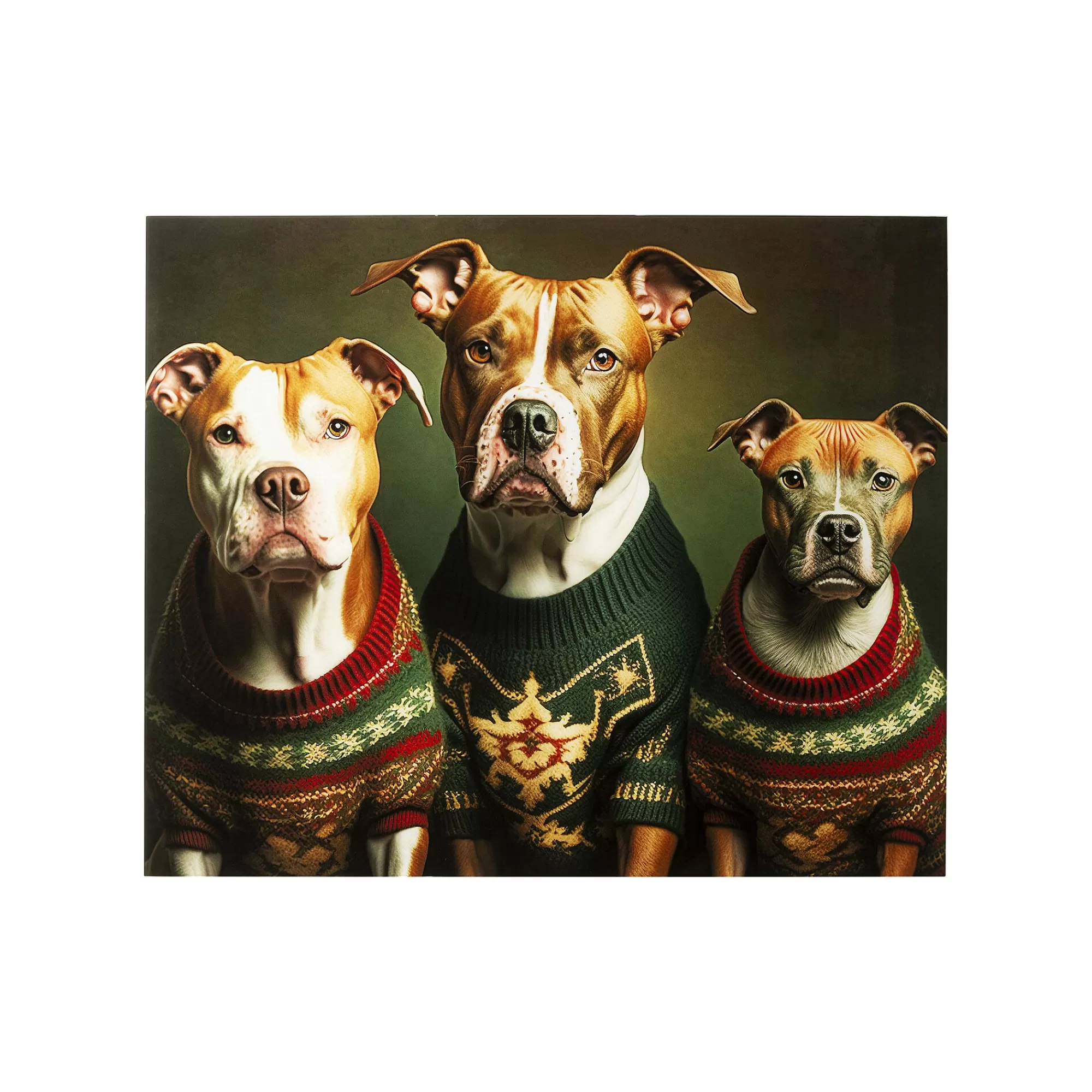 KARE Design Tableau En Verre Chiens Pulls De Noël 110x90cm ^ Tableau
