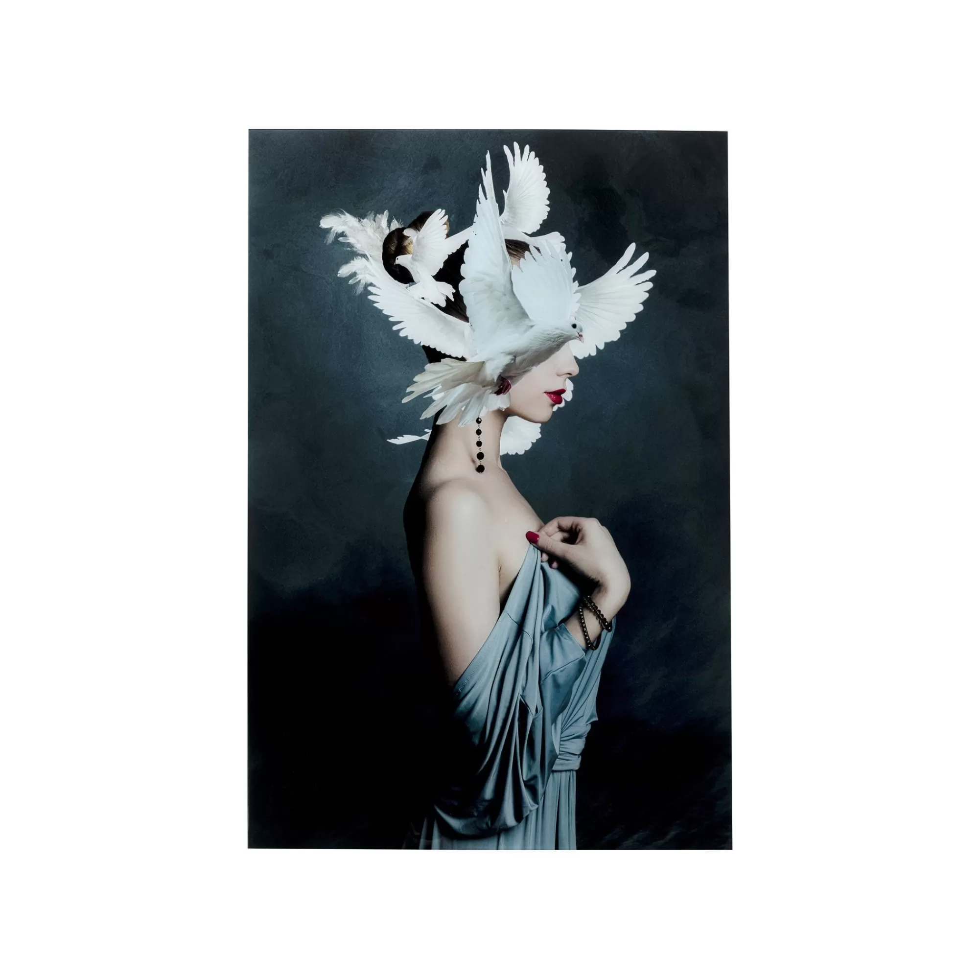 KARE Design Tableau En Verre Femme Colombes 80x120cm ^ Tableau
