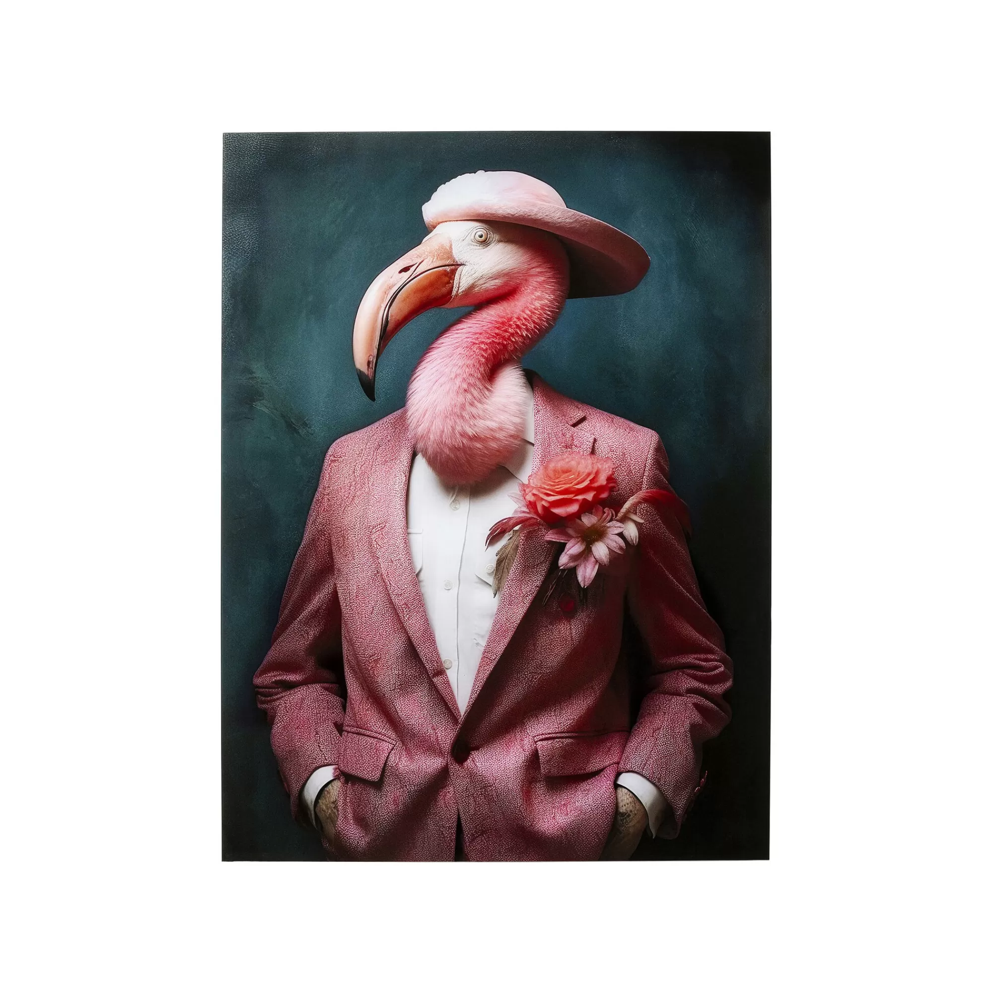 KARE Design Tableau En Verre Flamant Rose Costume 120x160cm ^ Tableau