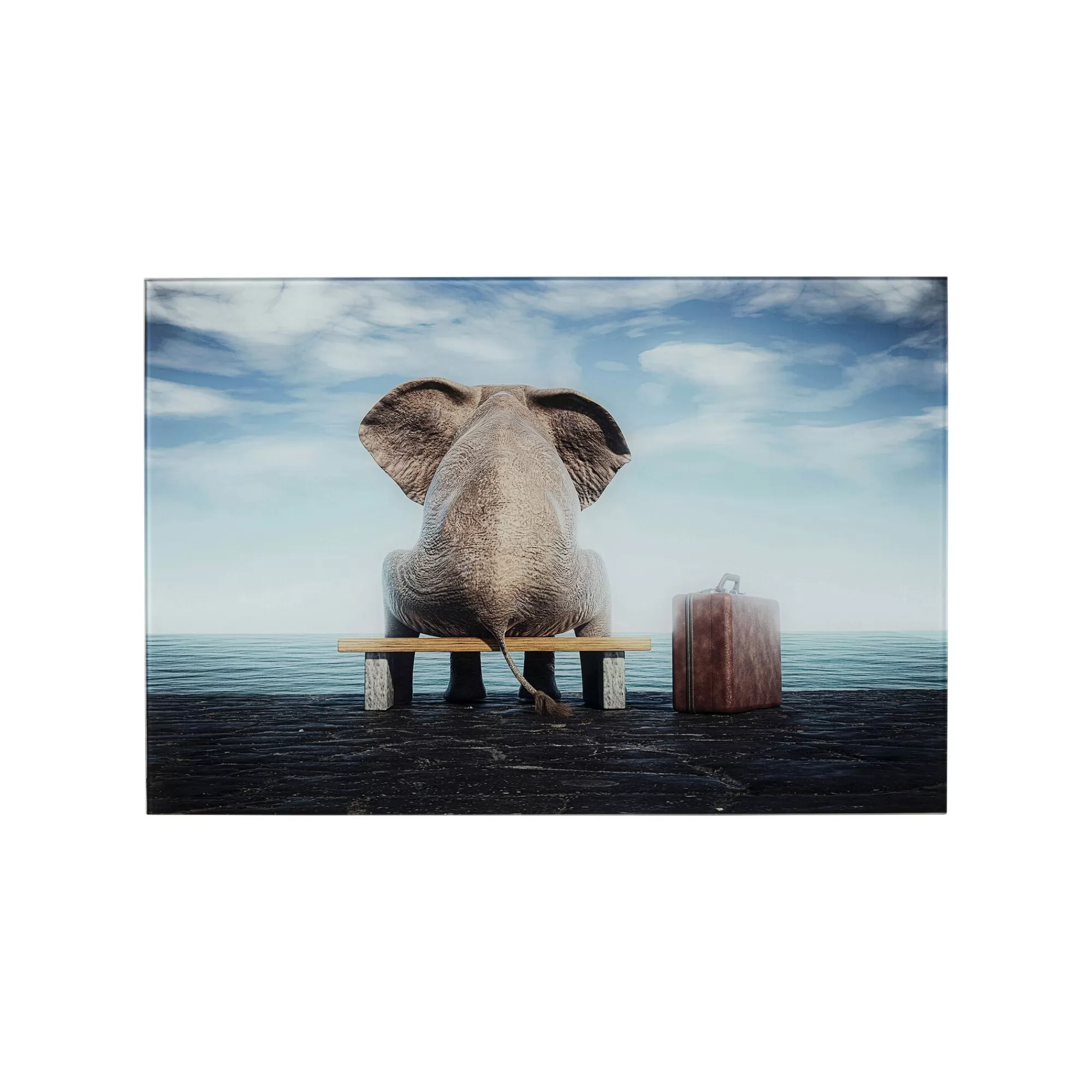 KARE Design Tableau En Verre éléphant Valise 60x40cm ^ Tableau