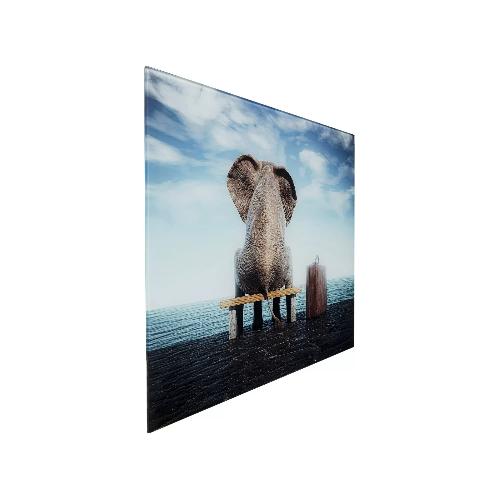 KARE Design Tableau En Verre éléphant Valise 60x40cm ^ Tableau
