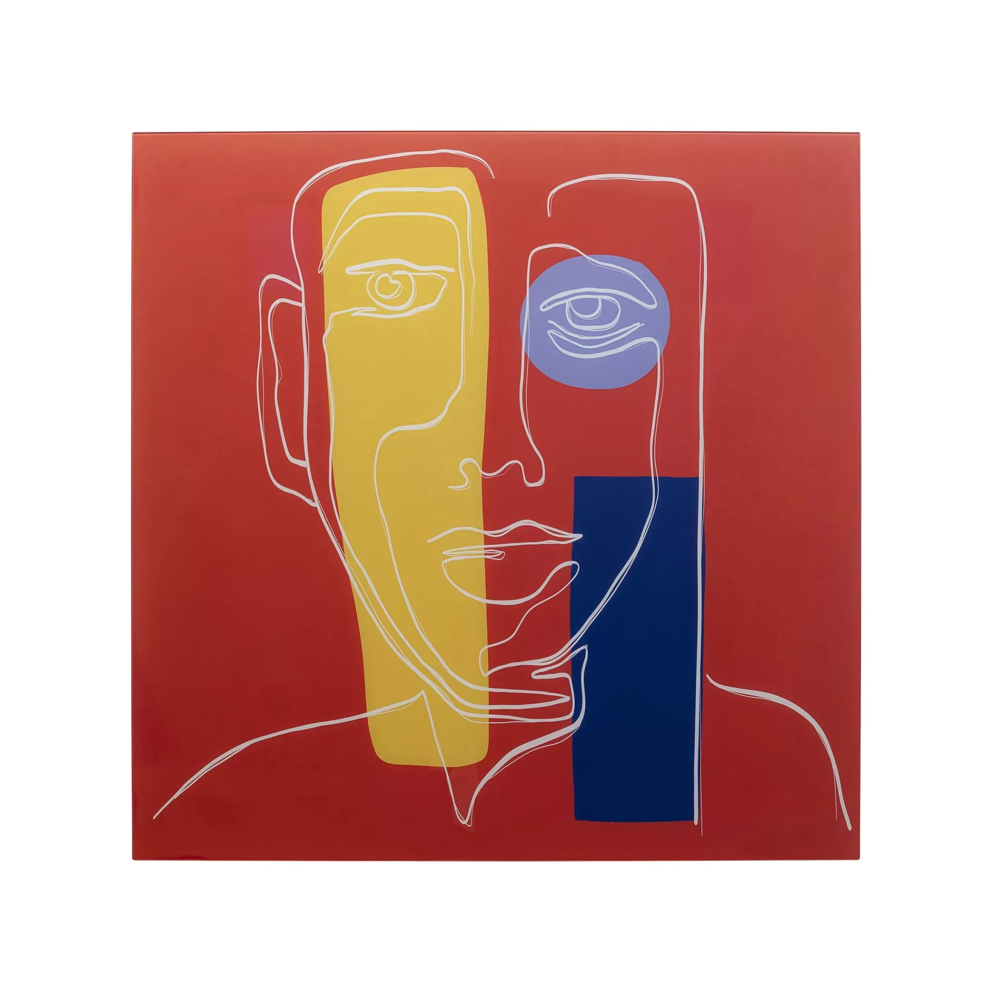 KARE Design Tableau En Verre Visage Rouge 100x100cm ^ Tableau