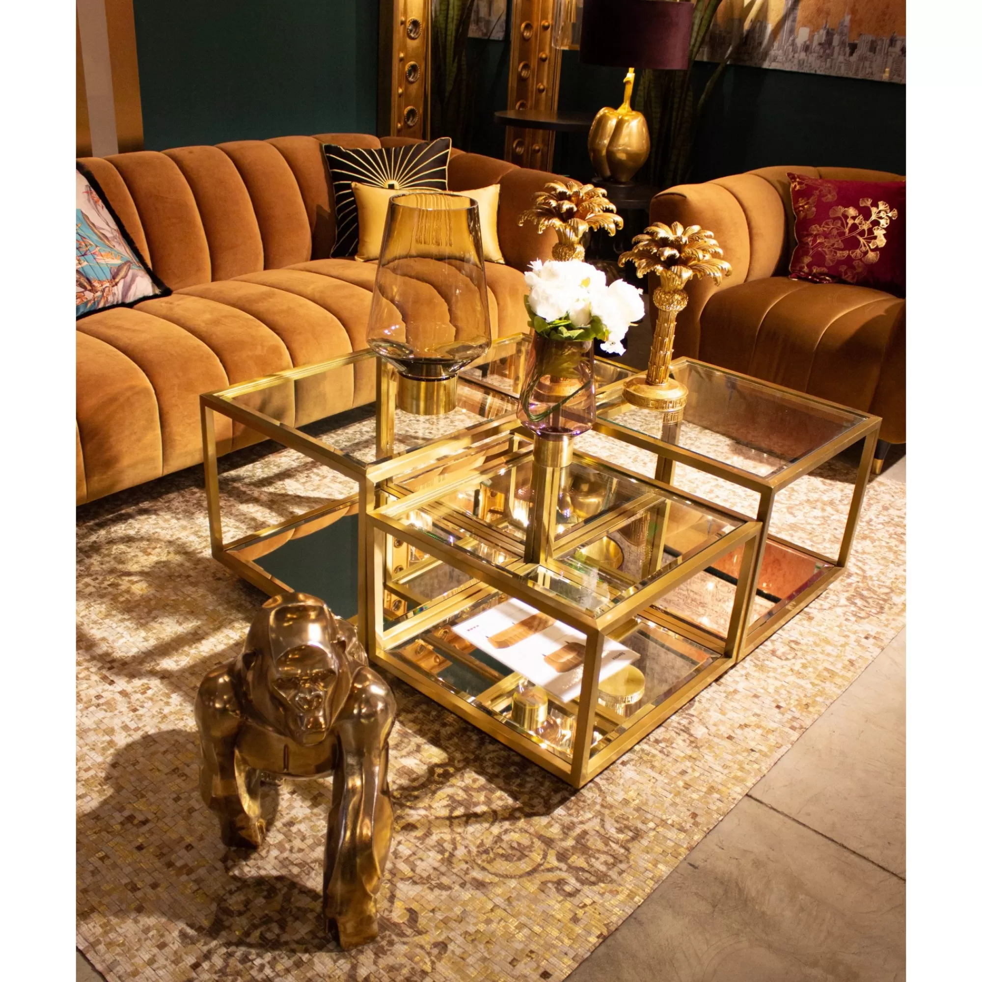KARE Design Tables Basses Luigi Set De 4 Dorées ^ Table Basse