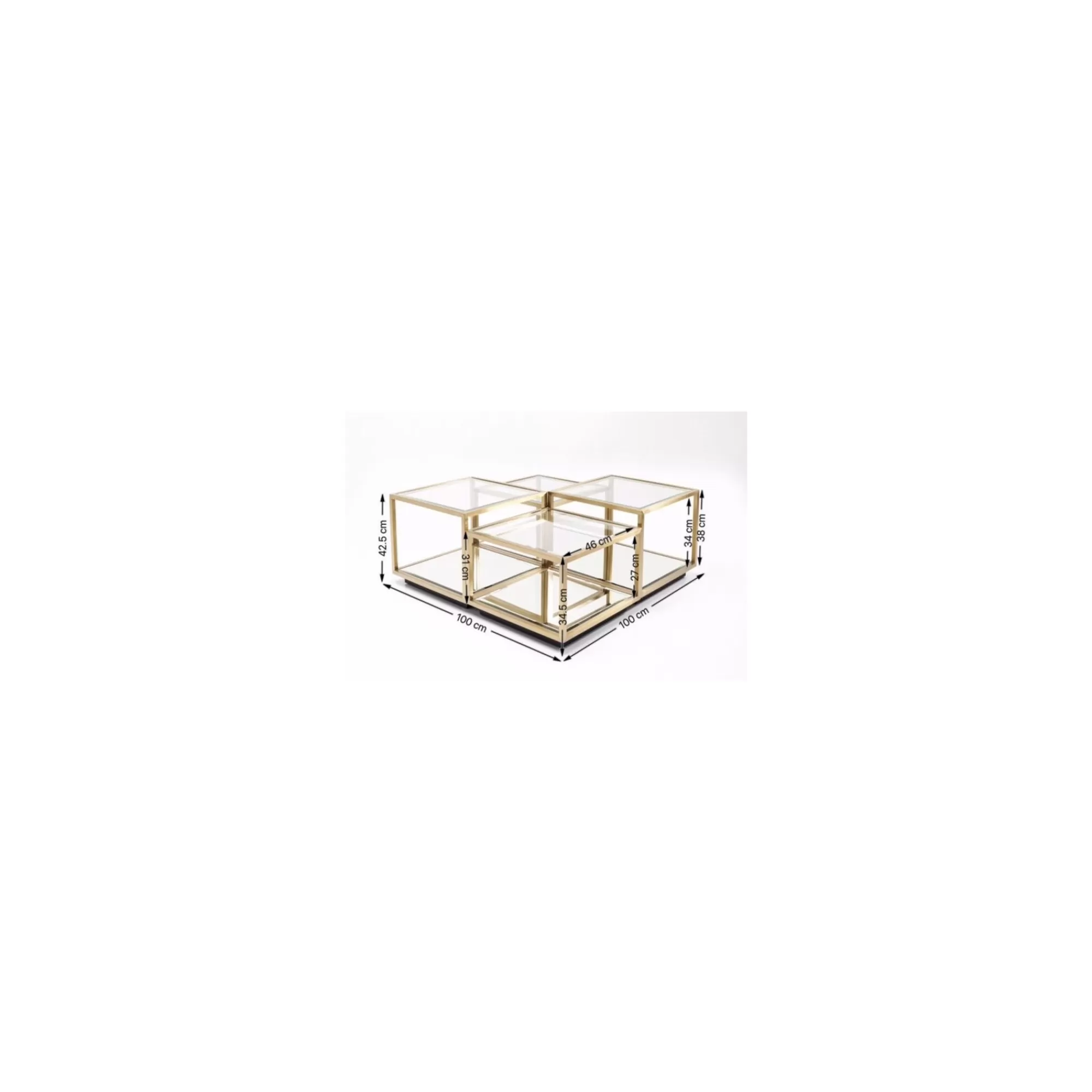 KARE Design Tables Basses Luigi Set De 4 Dorées ^ Table Basse